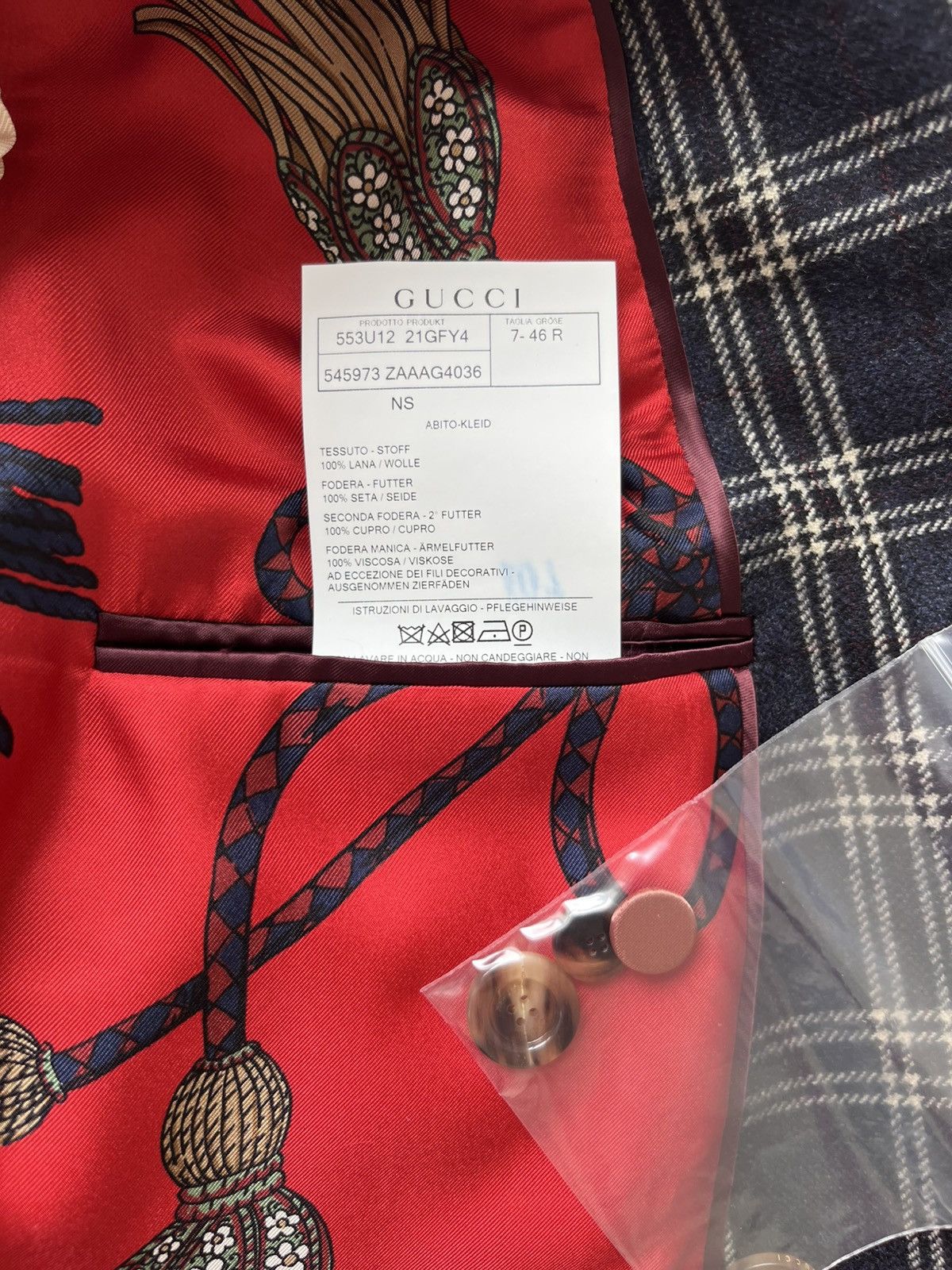 Gucci Gucci Double-Breasted Woolen Suit Size 46R - 11 Thumbnail