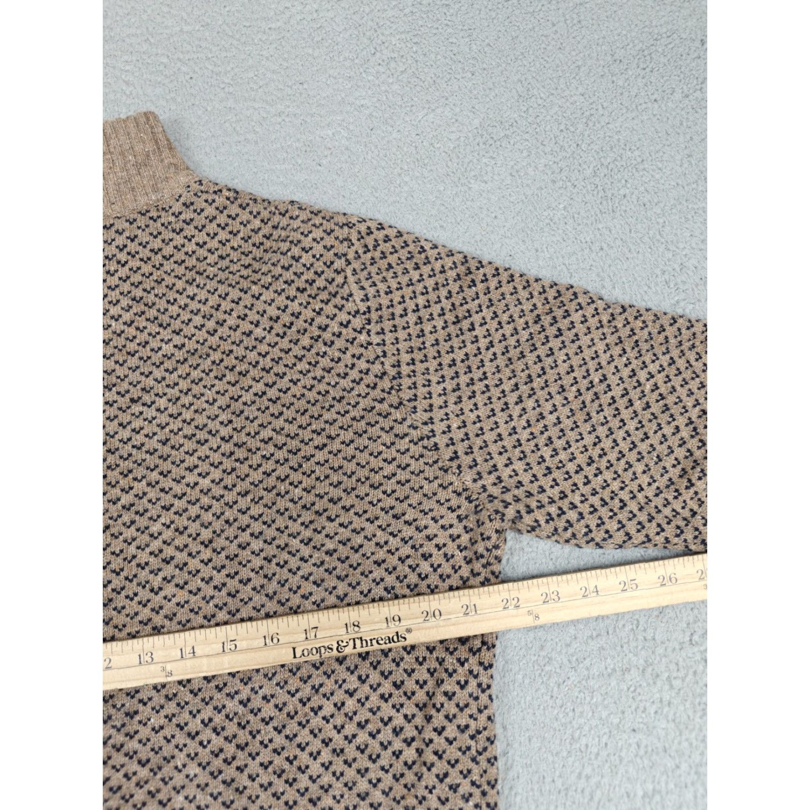 J.Crew J.CREW Sweater Mens Medium Beige Merino Wool 1/4 Zip Mock Neck Knit Pullover Size US M / EU 48-50 / 2 - 7 Thumbnail