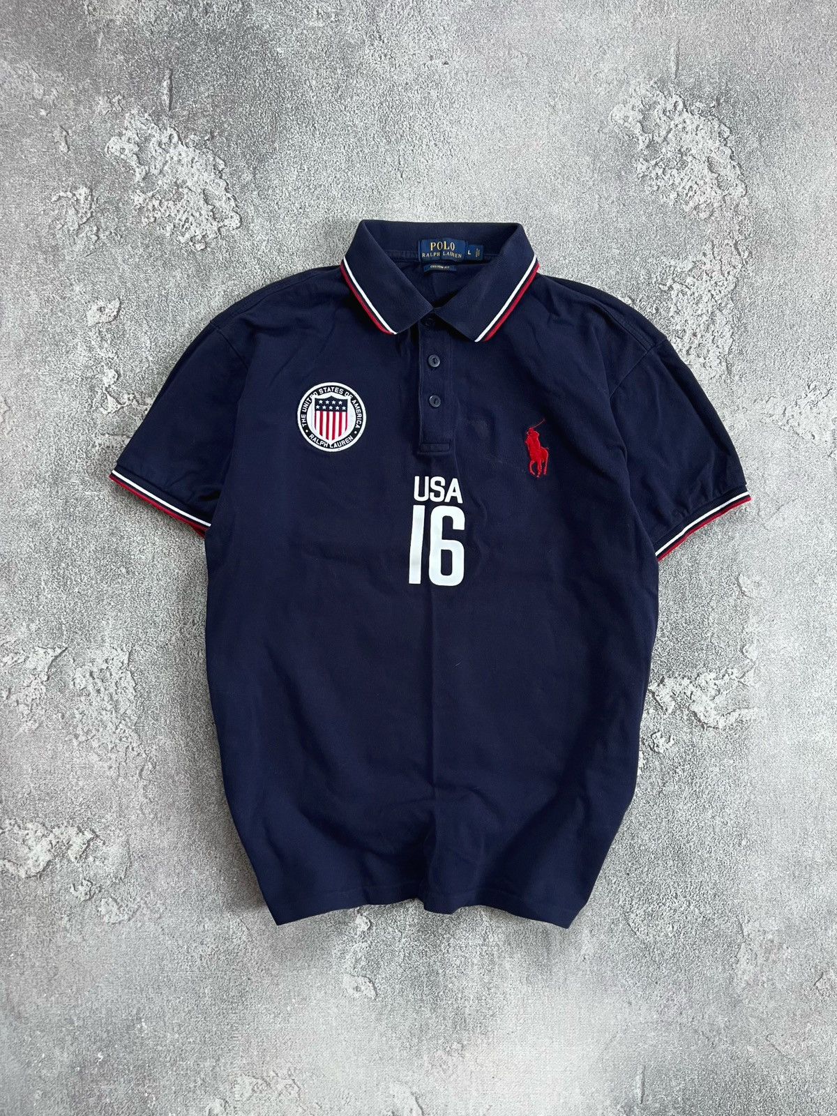 Polo Ralph Lauren Polo Ralph Lauren Shirt Sz L Logo USA 16 Custom Fit Big Pony Size US L / EU 52-54 / 3 - 1 Thumbnail
