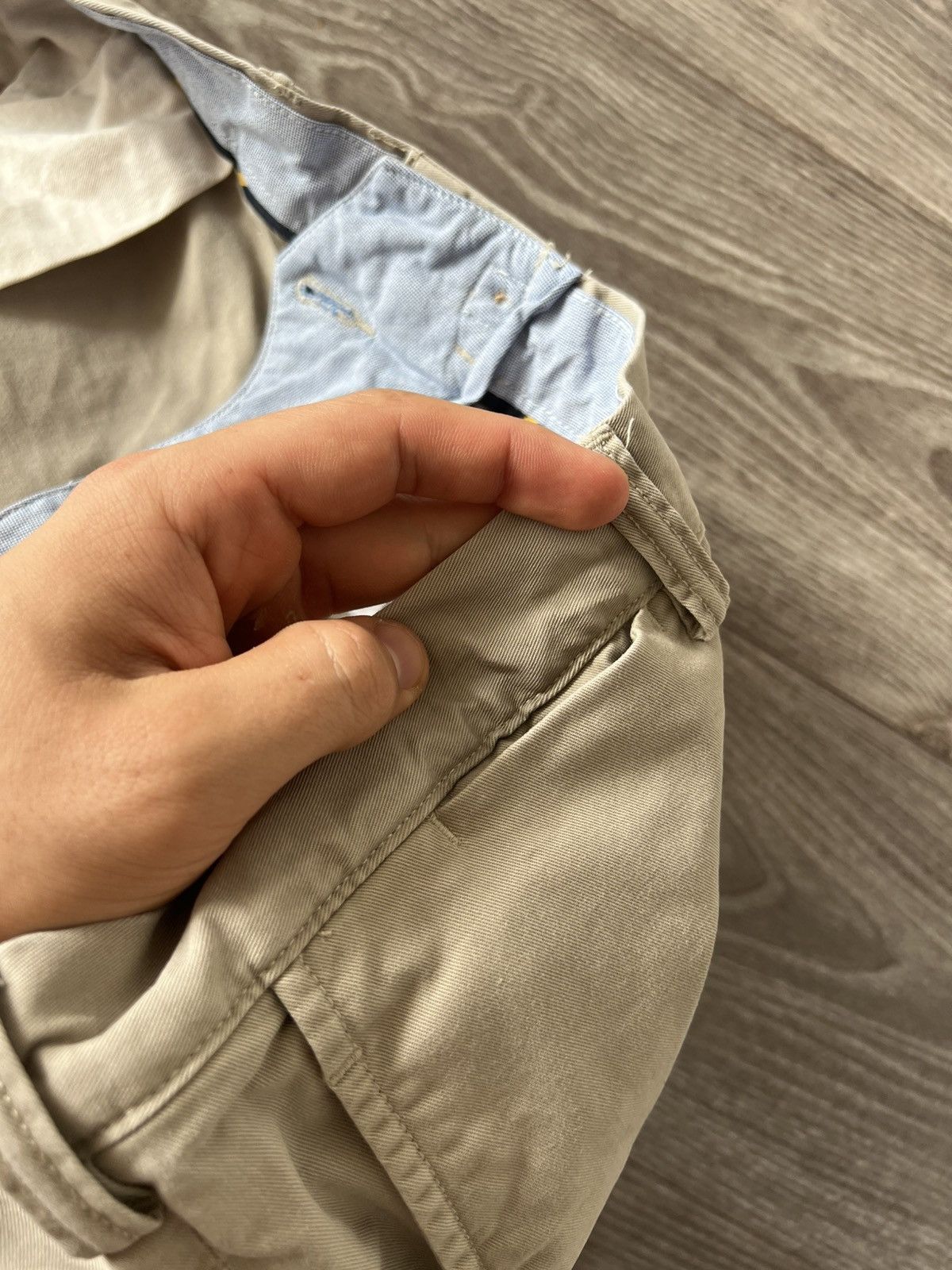 Polo Ralph Lauren × Ralph Lauren Polo Ralph Lauren Stretch Slim Fit Twill Beige Logo Shorts Size US 38 / EU 54 - 20 Thumbnail