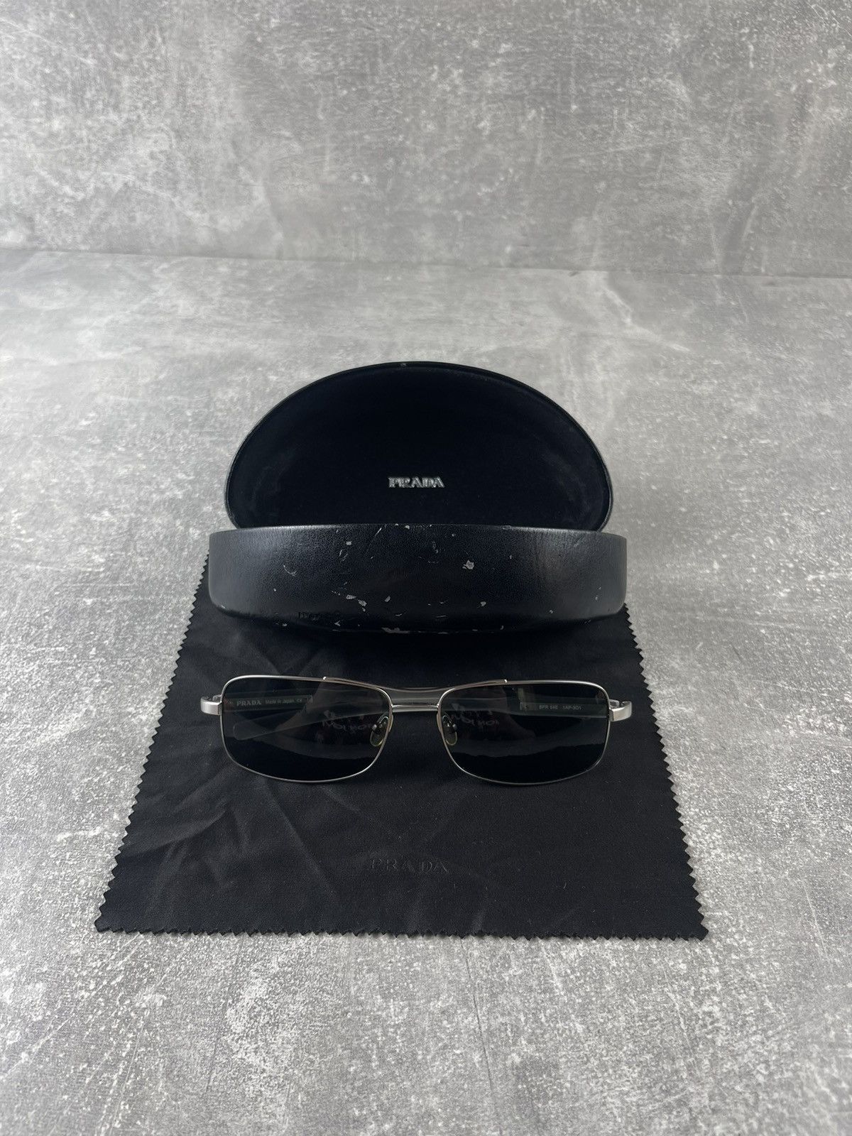 Prada Prada Sunglasses Silver Titanium Frame Japan Rectangular Size ONE SIZE - 1 Thumbnail