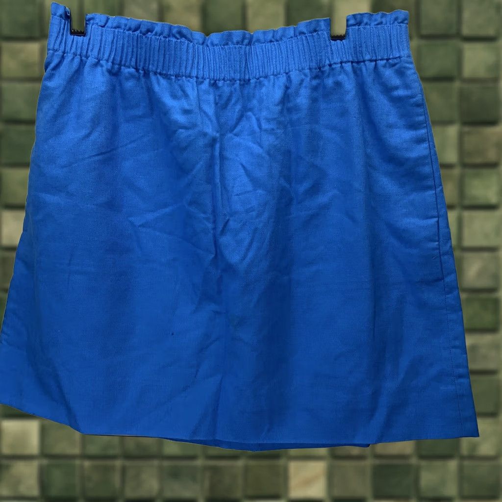J.Crew VINTAGE J.CREW Skirt Canvas Style Elastic Waist Blue SZ 12 NWT #2542 Size 34" / US 12 / IT 48 - 1 Thumbnail