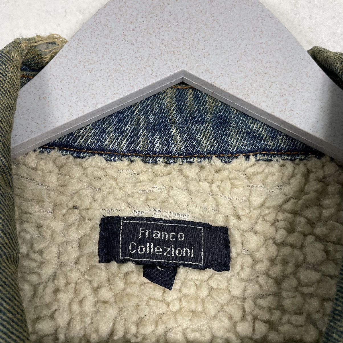 Cuadra 💥VINTAGE FRANCO COLLEZIONI DENIM CHORE BARN SHERPA JACKET Size US L / EU 52-54 / 3 - 11 Thumbnail