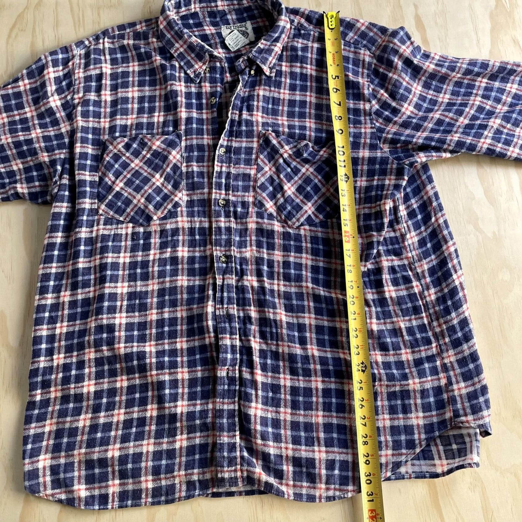 Vintage Bay Trading Co Shirt Mens 2XL Blue Plaid Flannel Long Sleeve Button Up Workwear Size US XXL / EU 58 / 5 - 5 Thumbnail