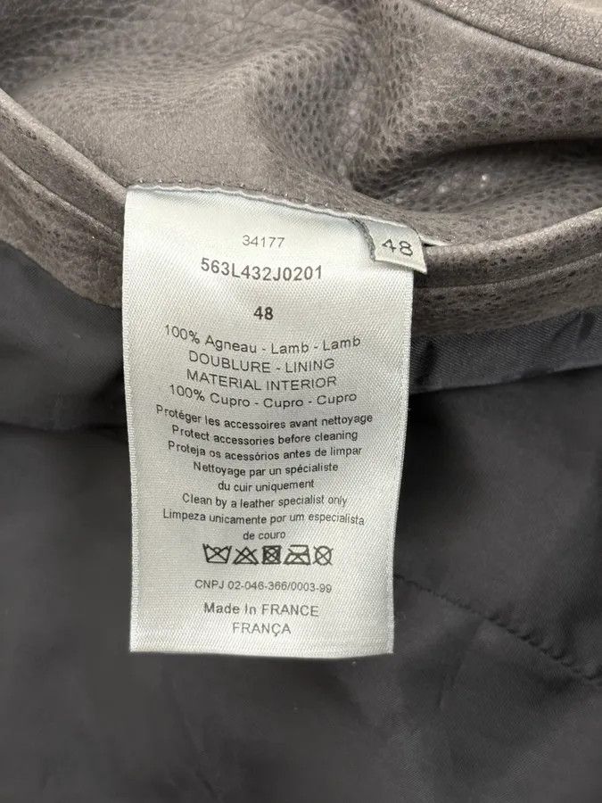 Dior 2010s Dior Grey Asymmetrical Leather Biker Jacket by Kris Van Assche Size US S / EU 44-46 / 1 - 18 Thumbnail