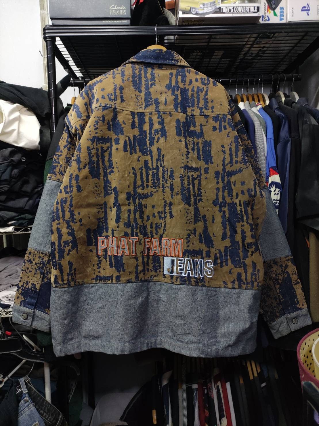 Phat Farm Vtg 00's Phat Farm Jeans Velvet Pattern Denim Jacket Size US XXL / EU 58 / 5 - 2 Thumbnail