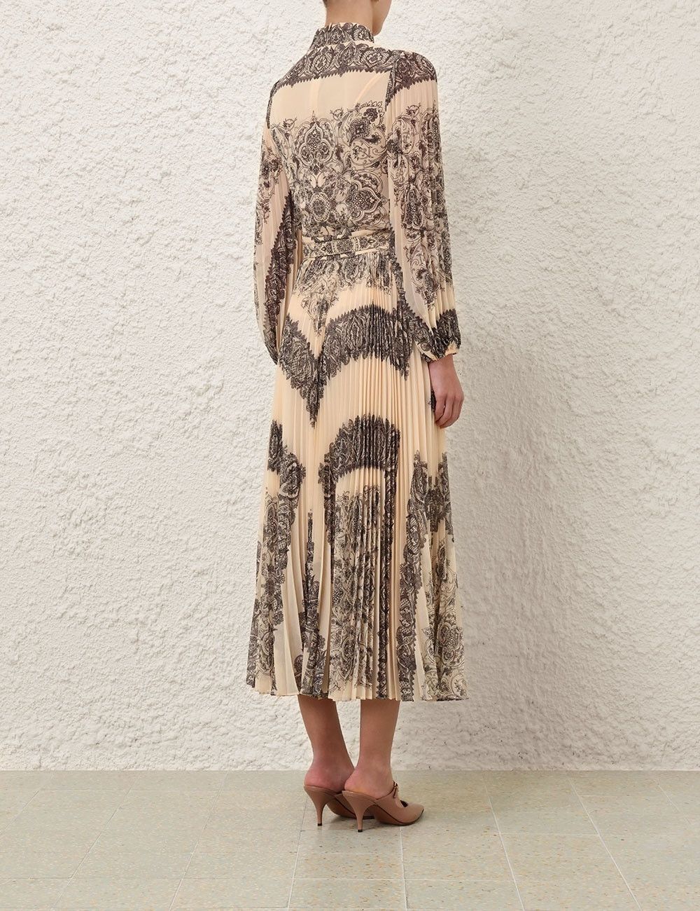 Zimmermann oc11z0825 Sunray Pleated Blouse in Macadamia/Black Size L / US 10 / IT 46 - 4 Thumbnail