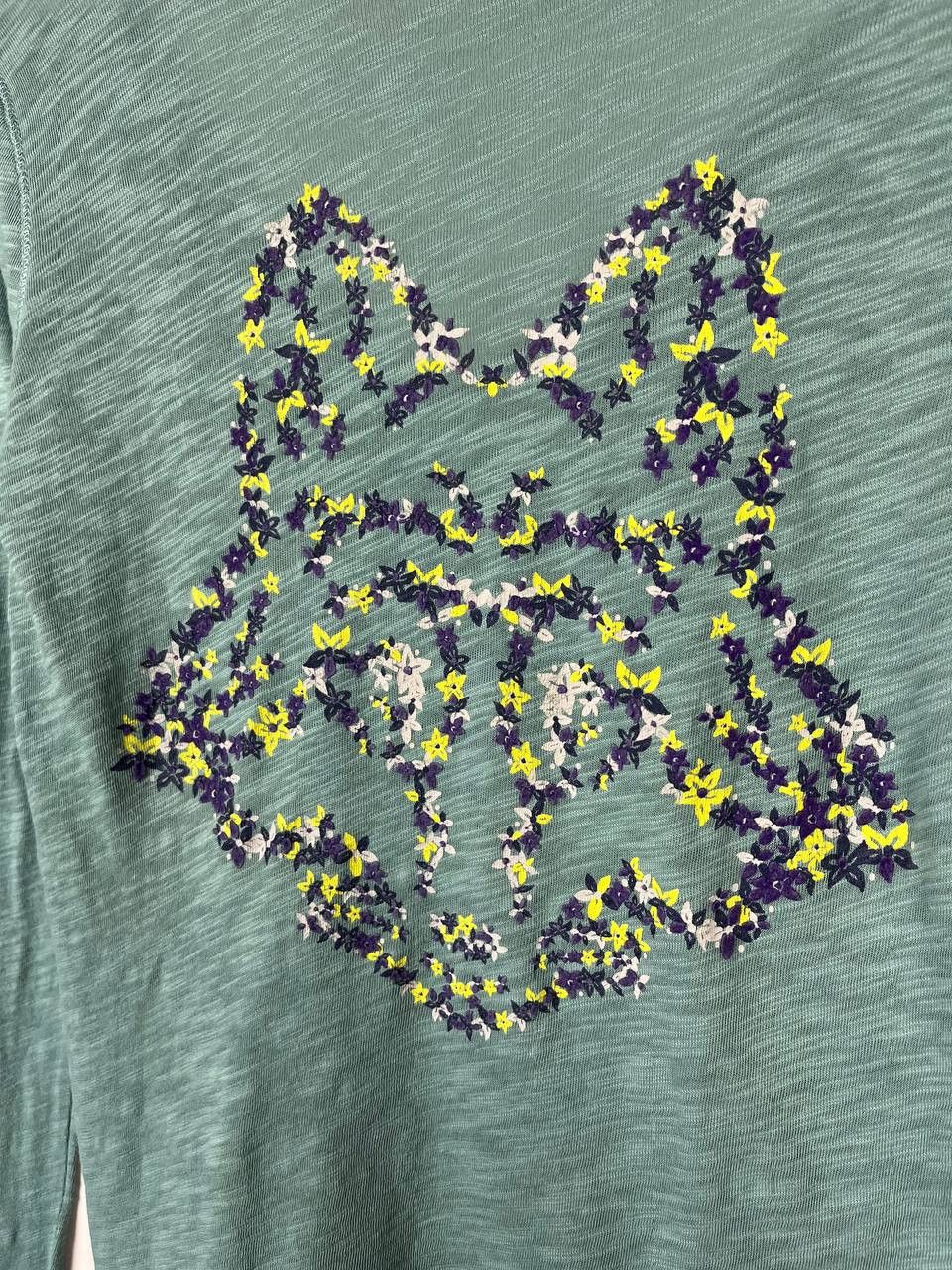 Zadig & Voltaire Zadig & Voltaire Teal Green Slub Wolf Graphic Shirt Top Size S / US 4 / IT 40 - 3 Thumbnail