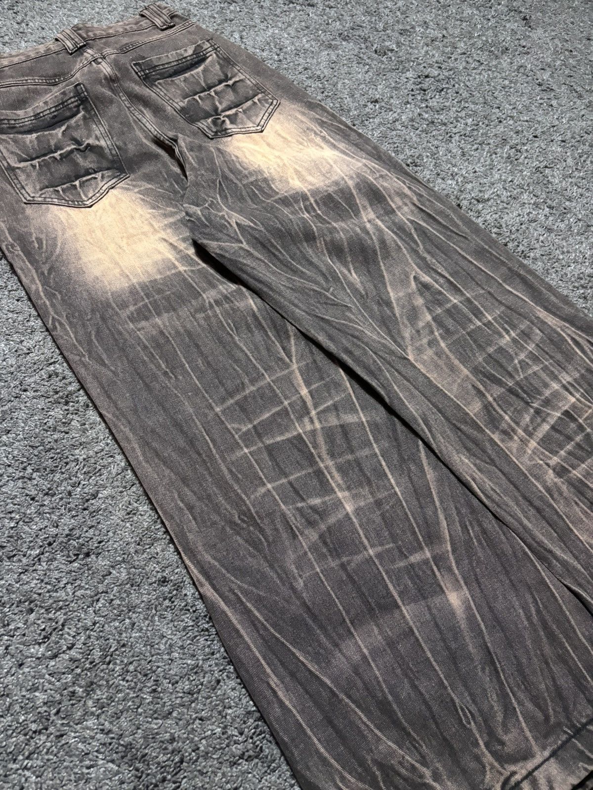 Jean × Vintage Vintage very rare wide super baggy thunder brown jeans Size US 29 - 18 Thumbnail