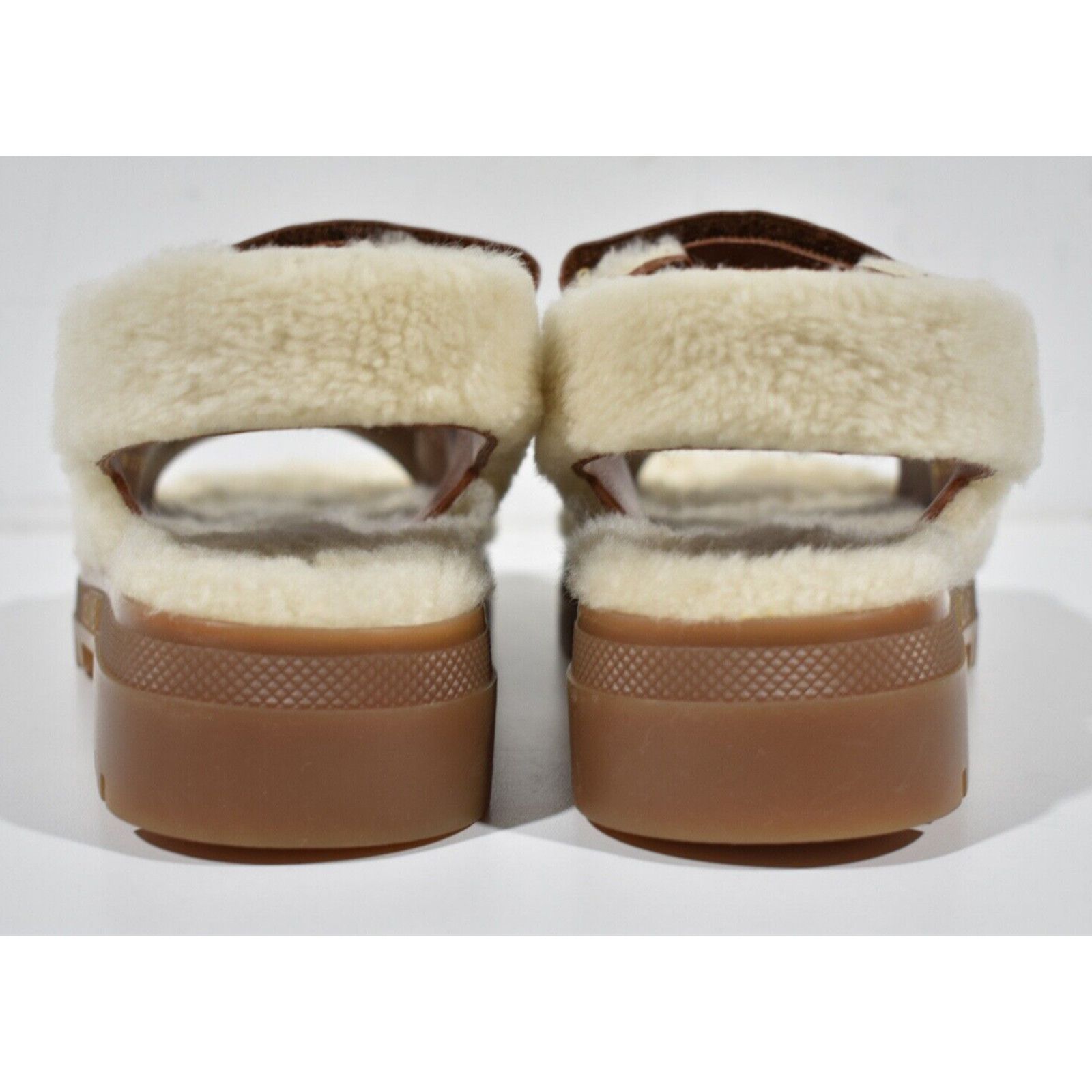 Celine Celine Leo Scratch Sandal Shearling Fur Tan Leather Logo Size US 7 / IT 37 - 11 Thumbnail