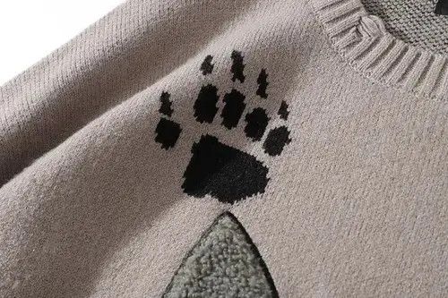 Designer × Japanese Brand Cute cartoon kitten embroidered lazy style sweater Size US L / EU 52-54 / 3 - 4 Thumbnail
