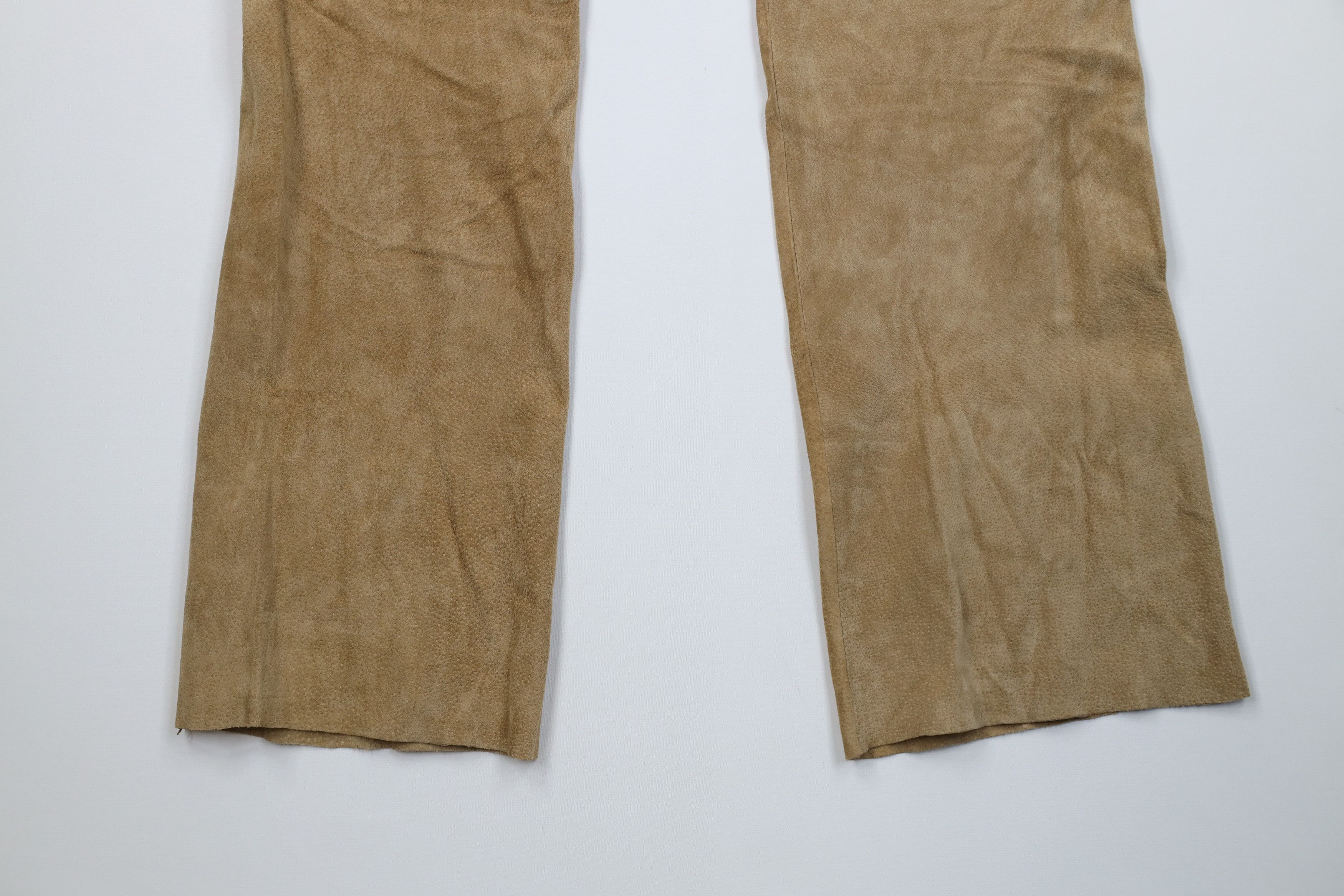 Vintage Vintage 90s Streetwear Wide Leg Suede Leather Cargo Pants Size 36" / US 14 / IT 50 - 13 Thumbnail