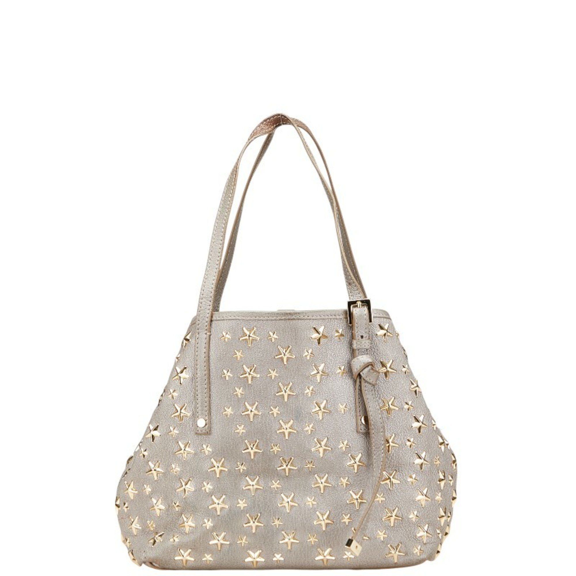 Jimmy Choo Jimmy Choo Sasha S Star Stud Handbag Tote Bag in Gray and Gold Leather for Women Size ONE SIZE - 1 Thumbnail