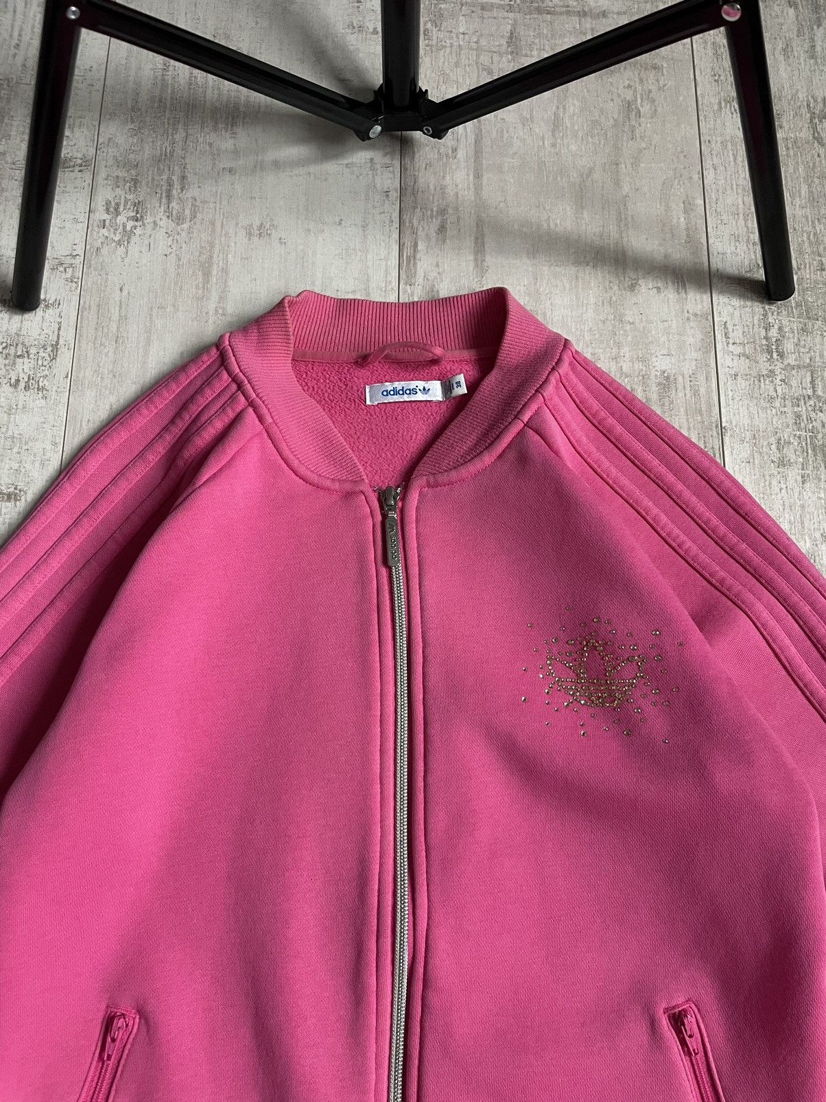 Adidas Vintage Y2K Adidas 00’s Pink Track Jacket SWAG Big Logo RARE Size US M / EU 48-50 / 2 - 5 Thumbnail