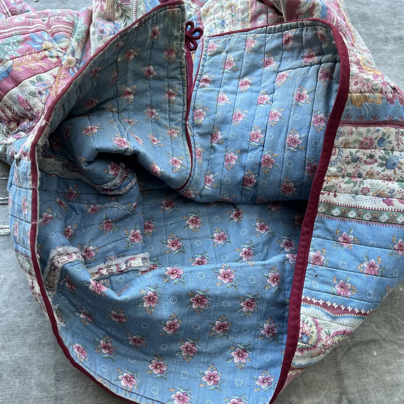 Vintage Vintage 1970s Handmade Floral Nature Quilt Jacket Size M / US 6-8 / IT 42-44 - 6 Thumbnail