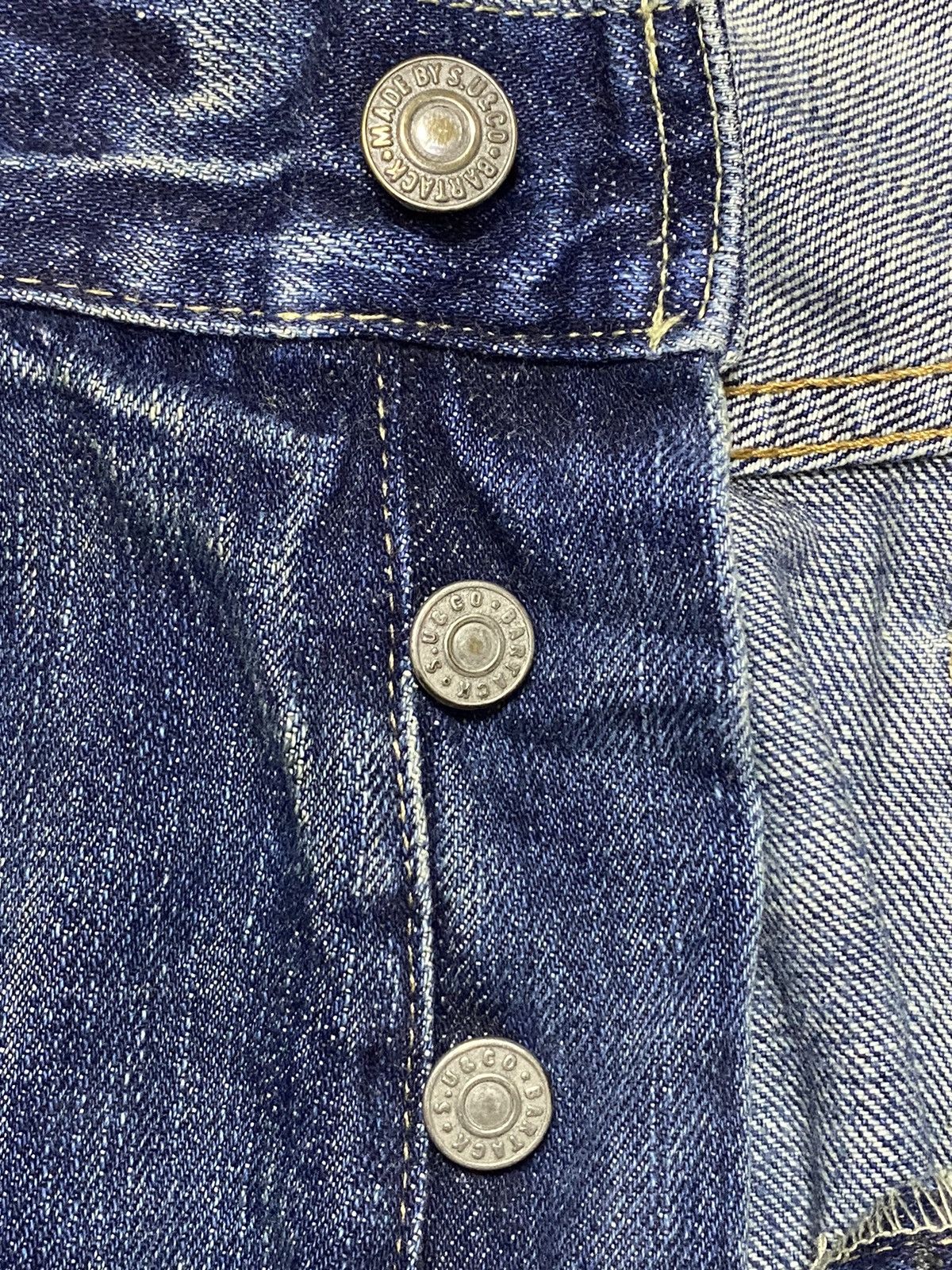 Japanese Brand Vintage Japanese Brands Bartack Selvedge Loose Jeans Size US 35 - 10 Thumbnail
