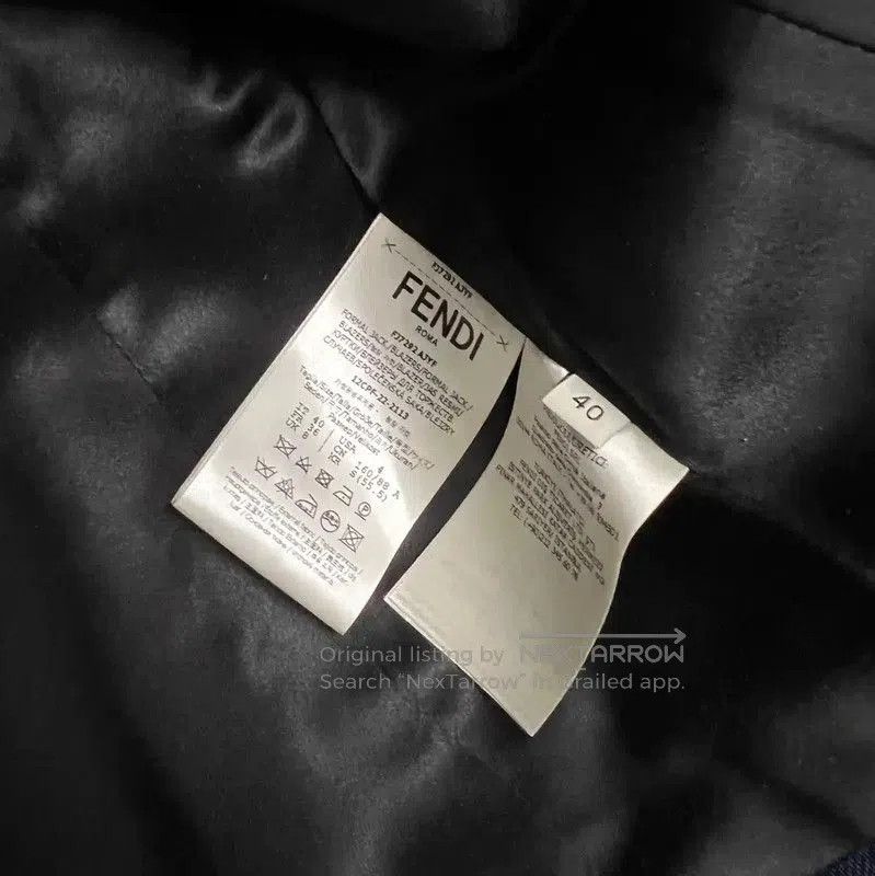 Fendi FENDI Men's Cropped Navy Cotton Jacket . Size US L / EU 52-54 / 3 - 5 Thumbnail