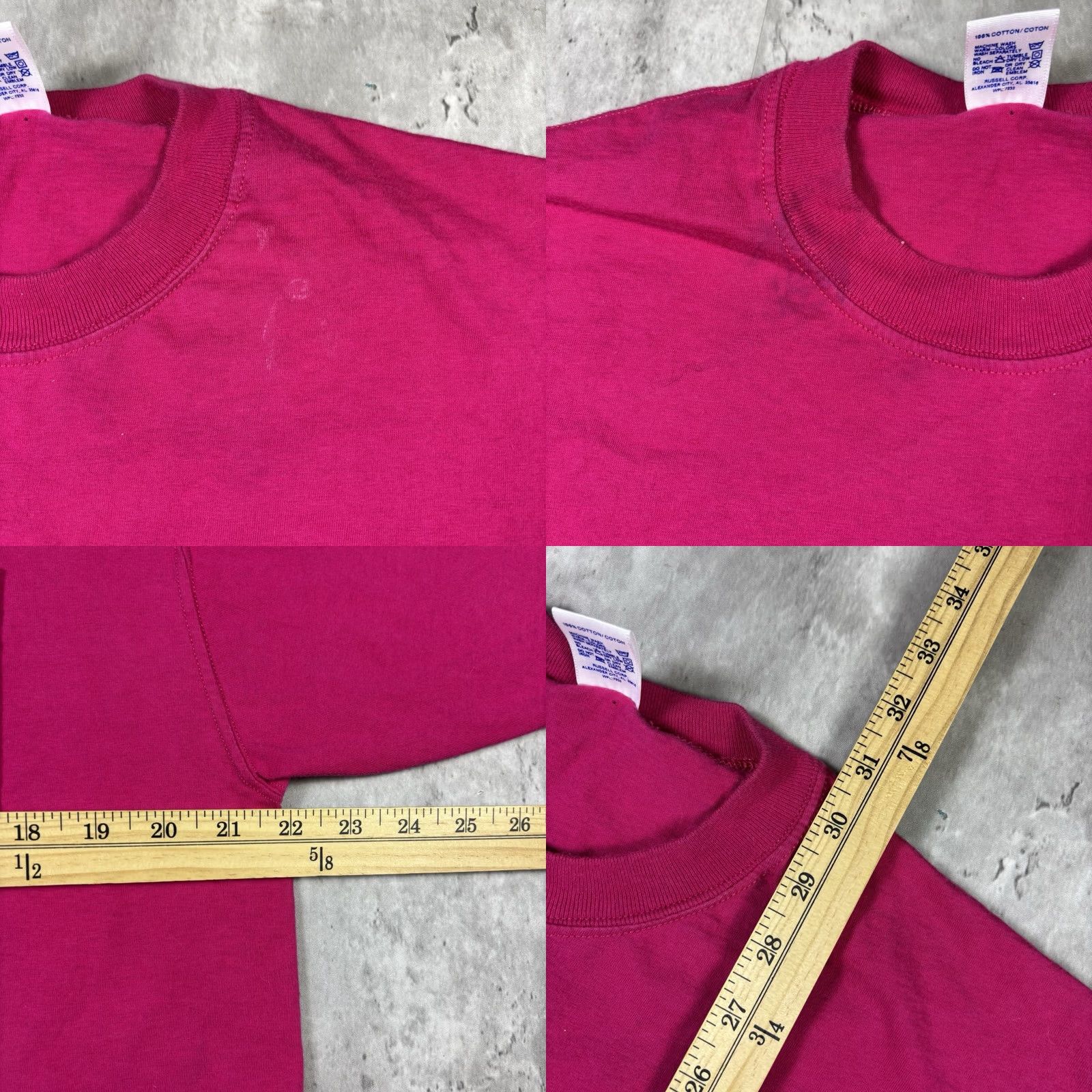 Russell Athletic VINTAGE Russell Athletic Pink Blank Pocket T Shirt Mens XL 80s Crew Neck Short Sleeve Cotton Size US XL / EU 56 / 4 - 8 Thumbnail