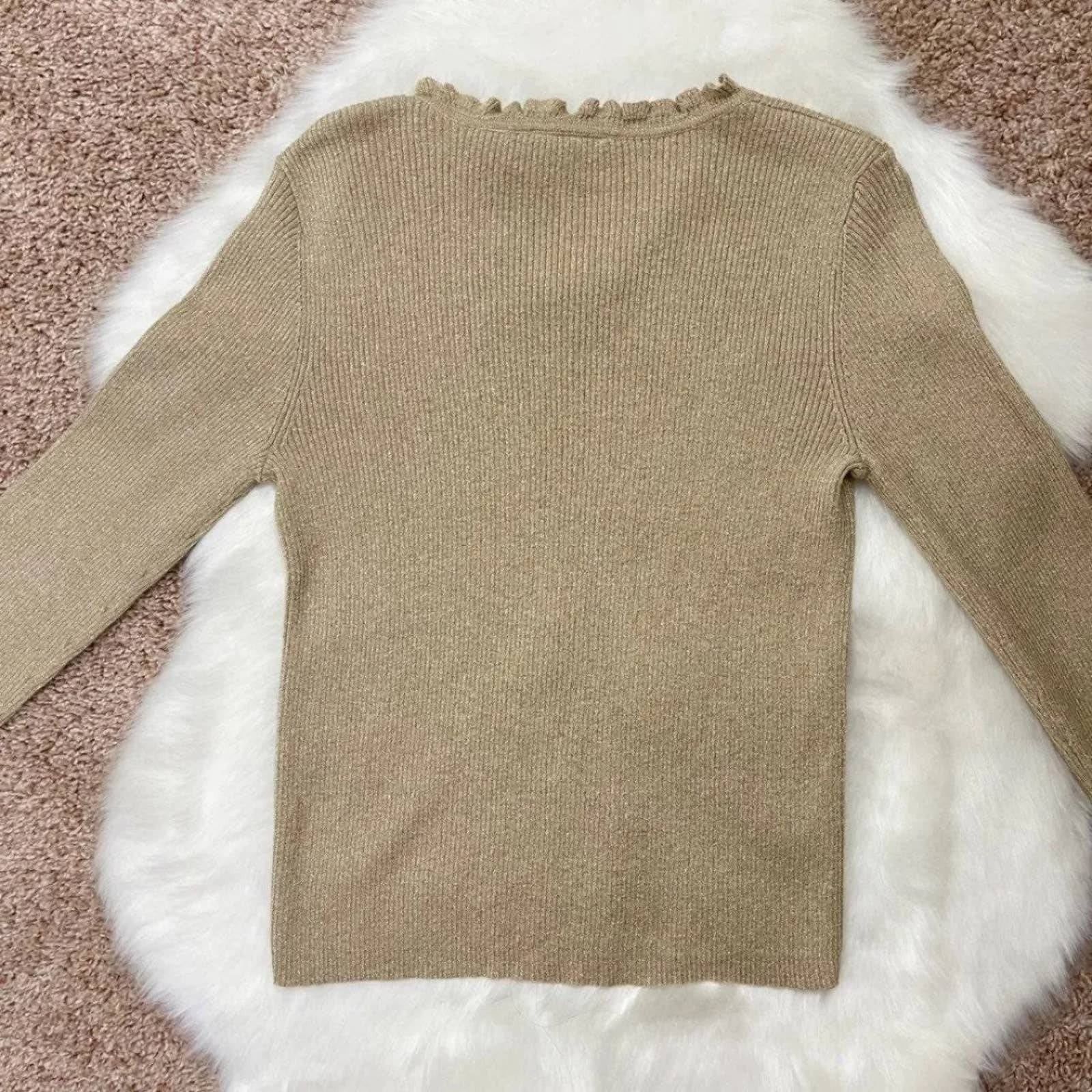 Vintage VTG Y2K Liz Claiborne Lizsport Petite Gold Shimmer Sweater Size S / US 4 / IT 40 - 7 Thumbnail
