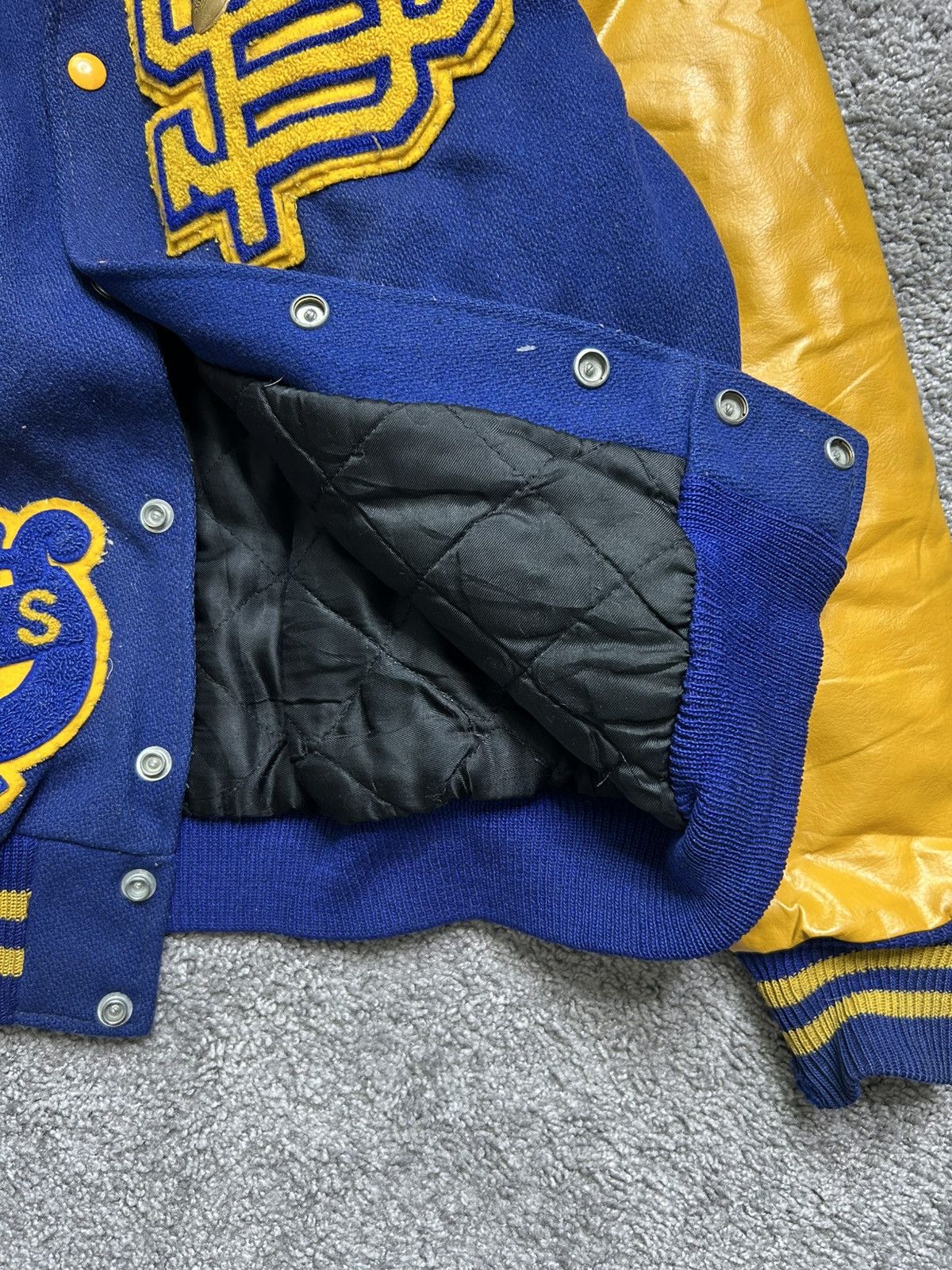 Delong Vintage 70s De Long Varsity Football Letterman Wool Jacket Size US M / EU 48-50 / 2 - 4 Thumbnail