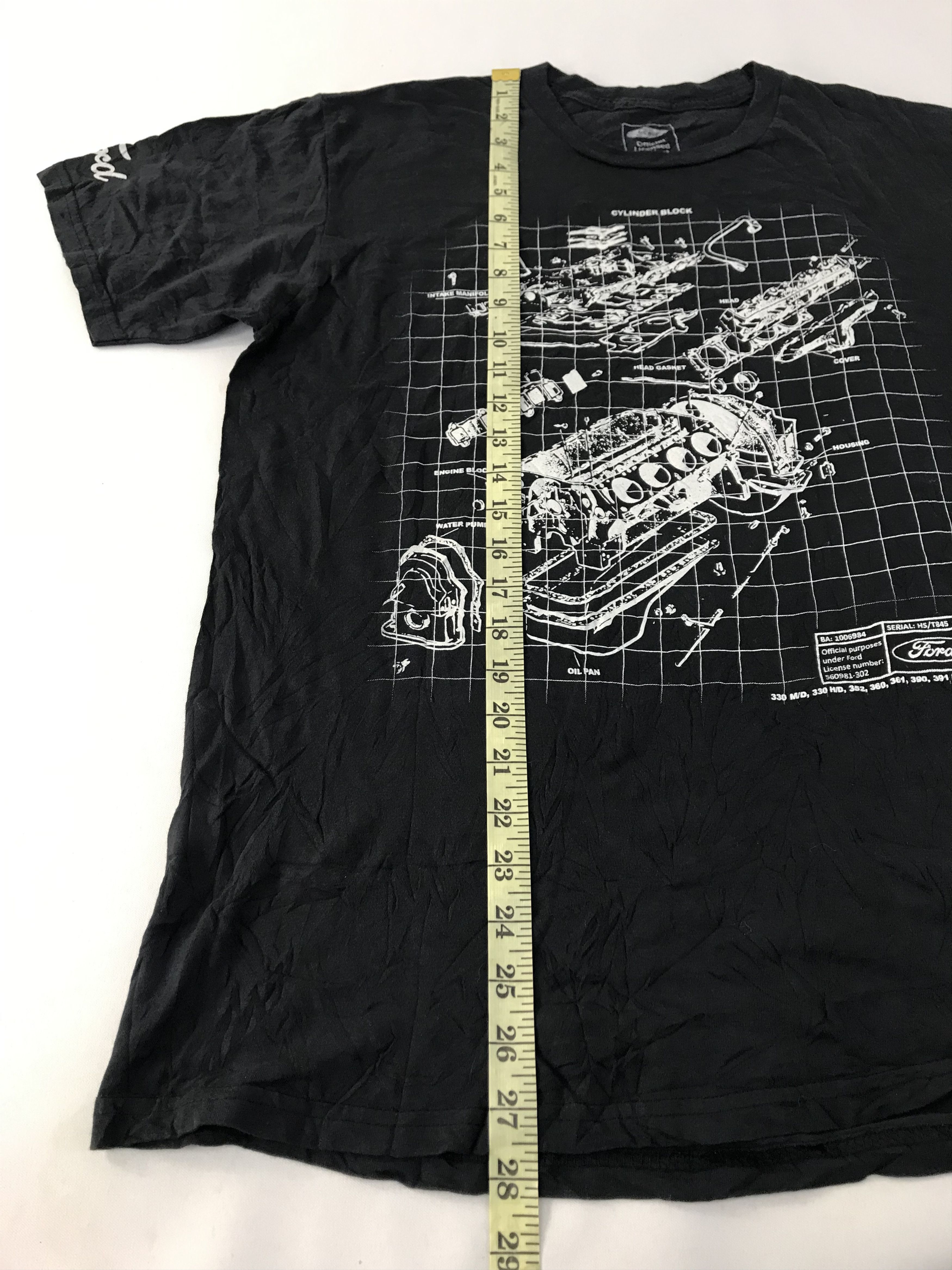 Ford Ford Component Engine Part Automotive Blueprint Diagram Tee Size US L / EU 52-54 / 3 - 9 Thumbnail