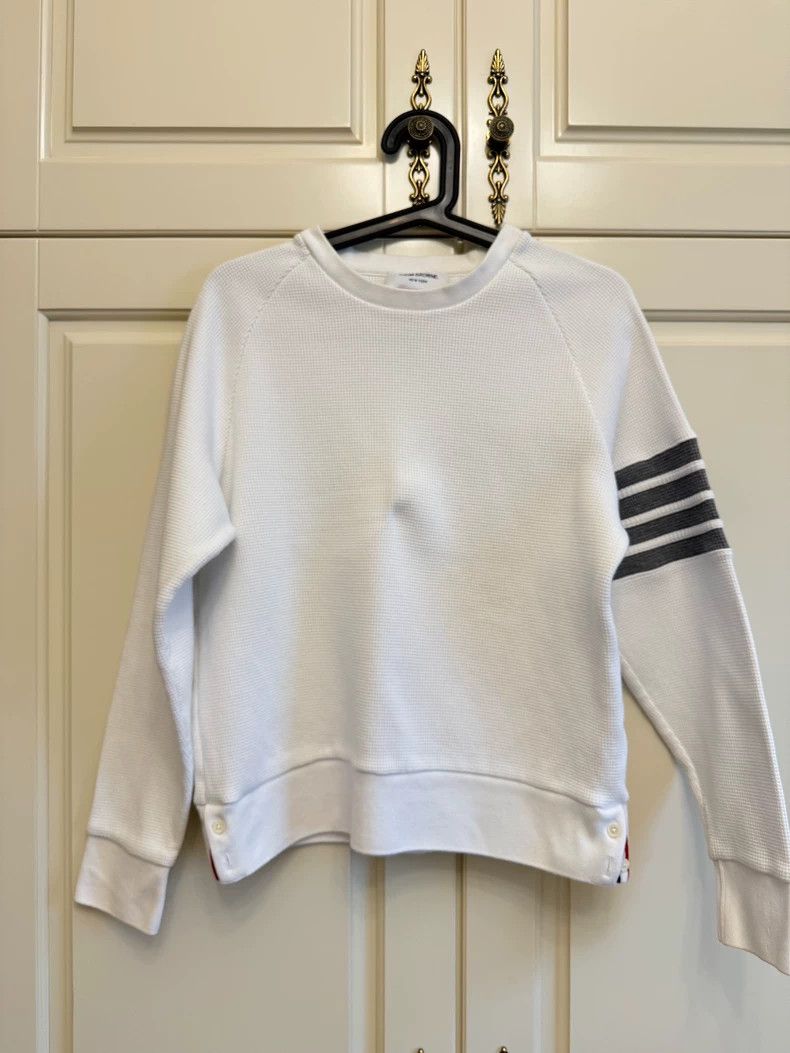 Thom Browne Thom browne Waffloped white sweatshirt 2503-Nextarrow Size US M / EU 48-50 / 2 - 1 Thumbnail