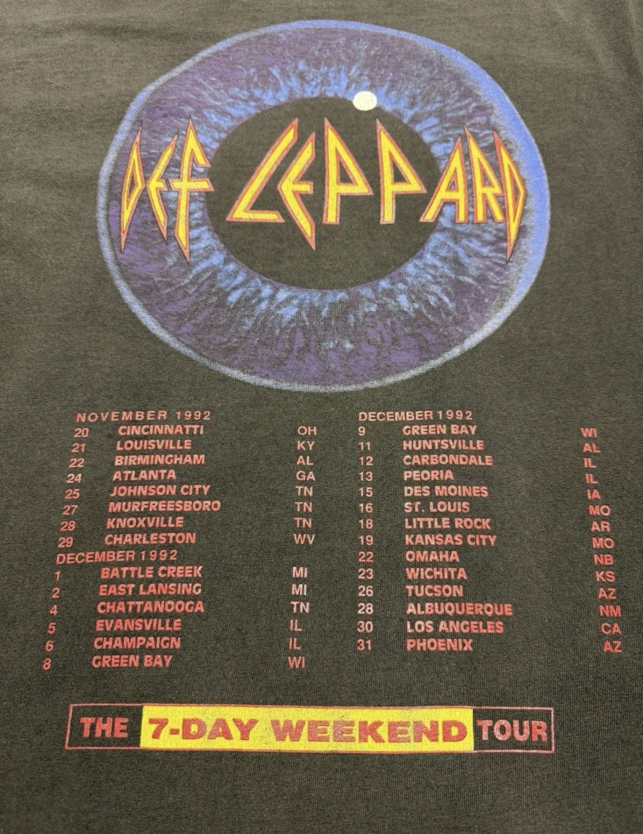 Def Leppard 1992 Def Leppard Tour Tee Giant Tag XL USA Made Size US XL / EU 56 / 4 - 4 Thumbnail