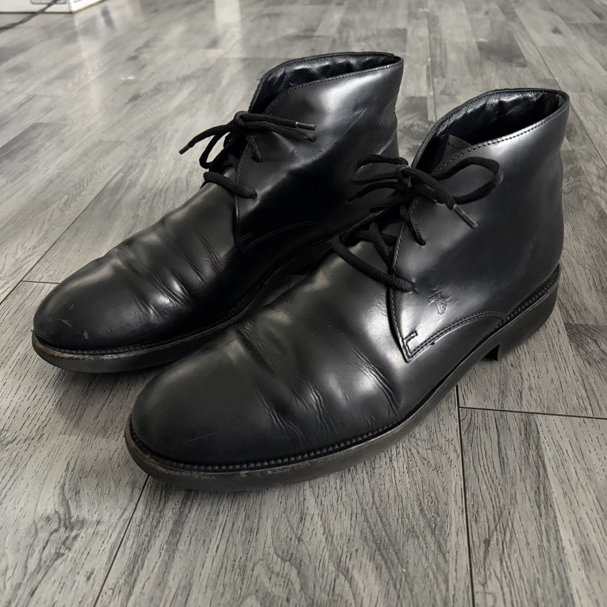 Tod's Tod's Black Leather Chukka Boots Size US 9.5 / EU 42-43 - 2 Thumbnail
