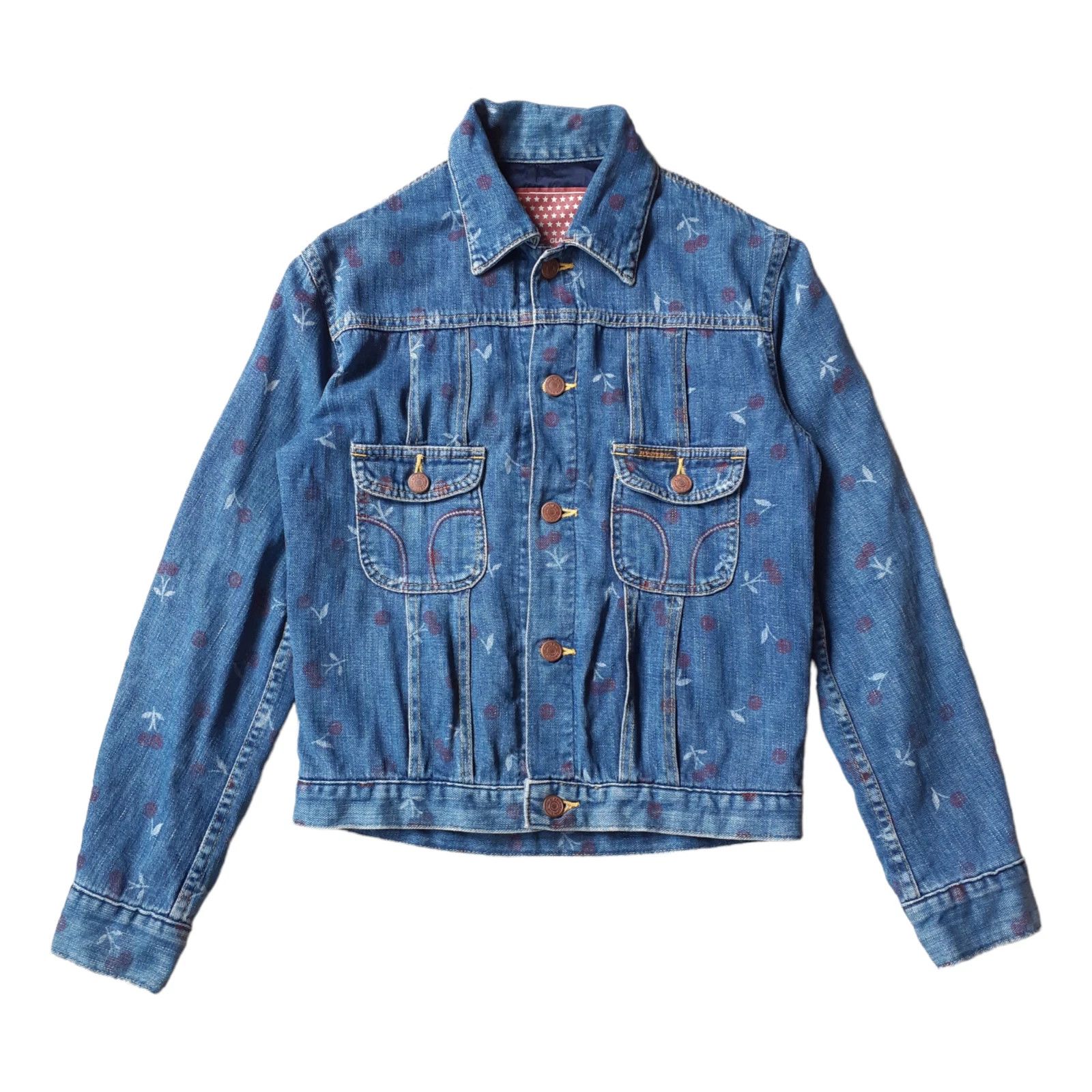 Hysteric Glamour Hysteric Glamour Cherry Print Denim Jacket Cinch Back Size S / US 4 / IT 40 - 1 Thumbnail