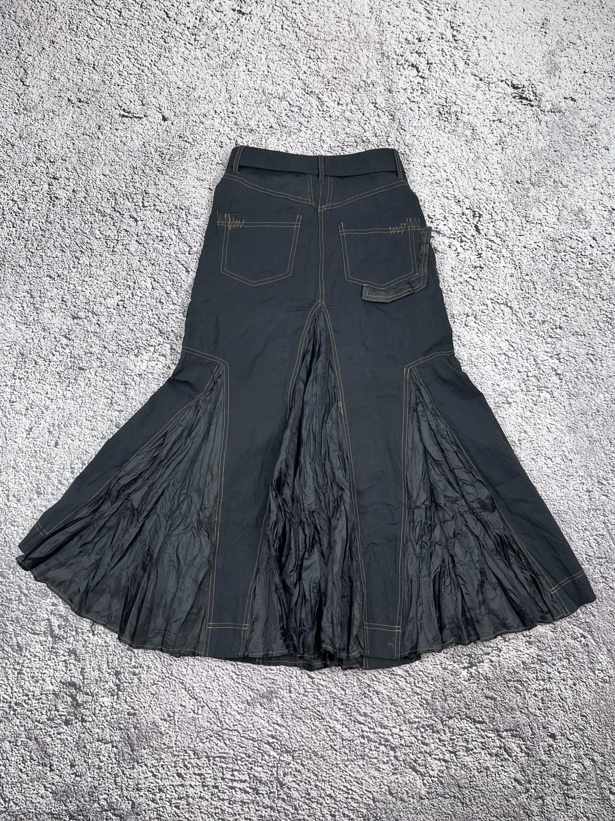 Japanese Brand VTG Cyber Y2K Patchwork Maxi Skirt Goth Grunge Avant-Garde Size 25" / US 0 / IT 36 - 5 Thumbnail