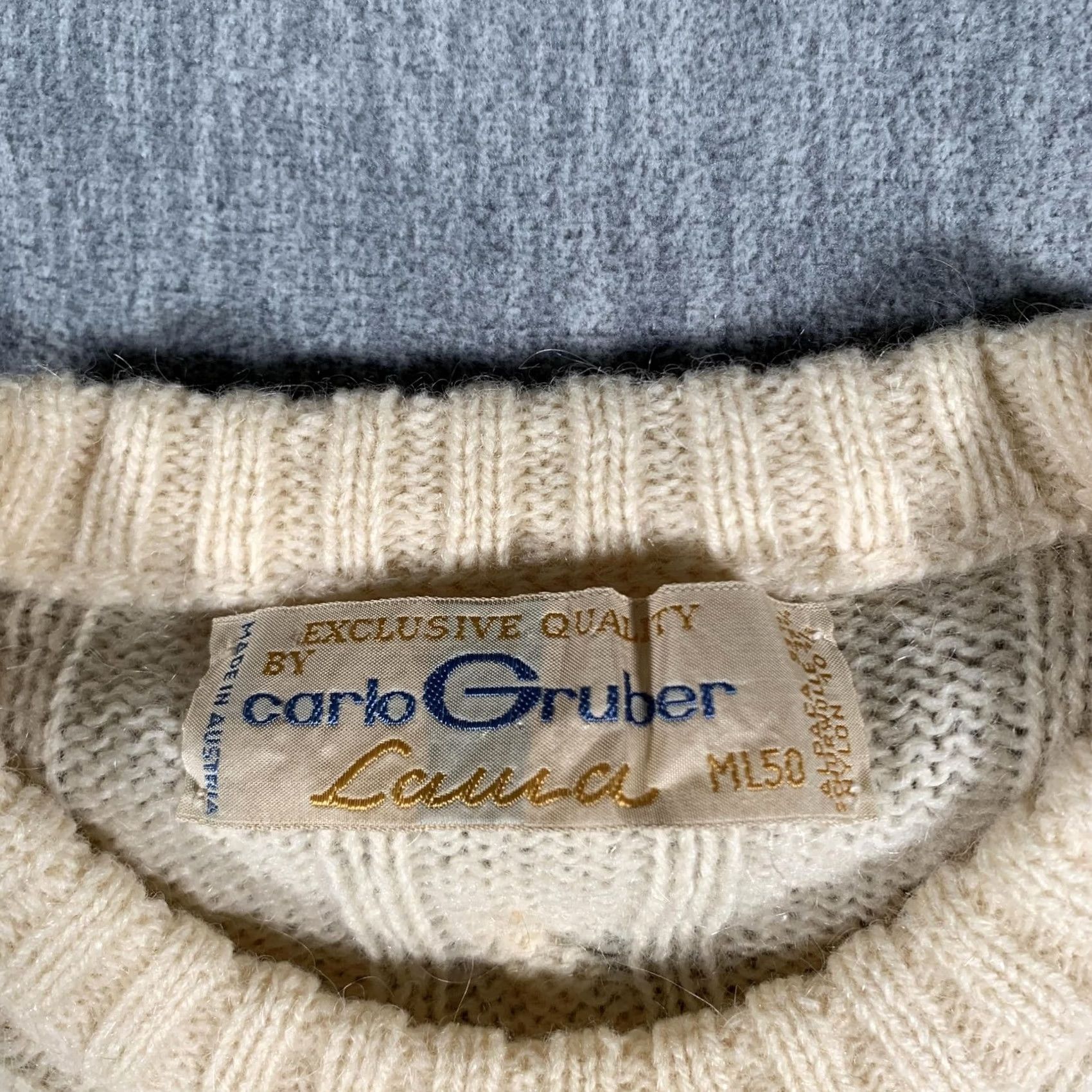 Vintage VINTAGE Carlo Gruber Sweater Womens Medium White Alpaca Wool Cable Knit Austria jacket style? Size M / US 6-8 / IT 42-44 - 5 Thumbnail