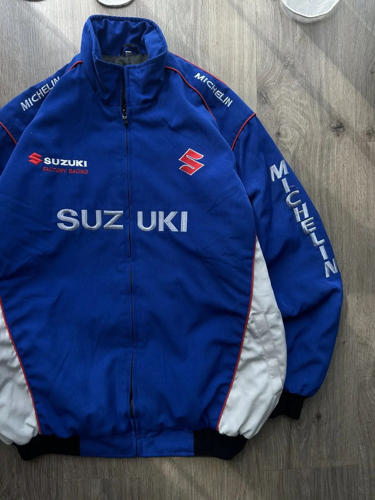 Vintage Vintage Racing Blue Jacket Suzuki Y2k Size US L / EU 52-54 / 3 - 4 Thumbnail