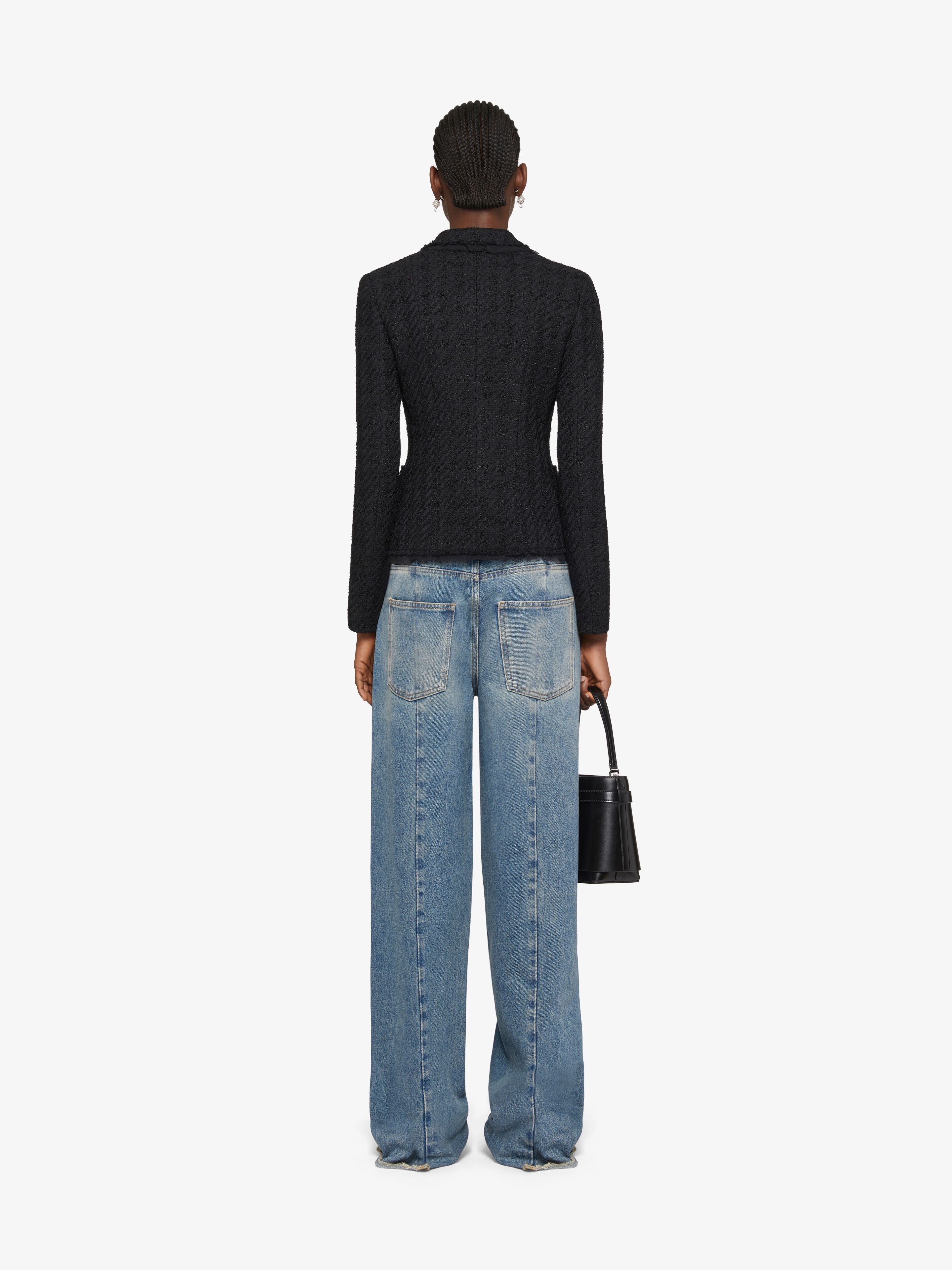 Givenchy o1w1db10325 Tweed Froufrou Jacket in Black Size XS / US 0-2 / IT 36-38 - 2 Thumbnail