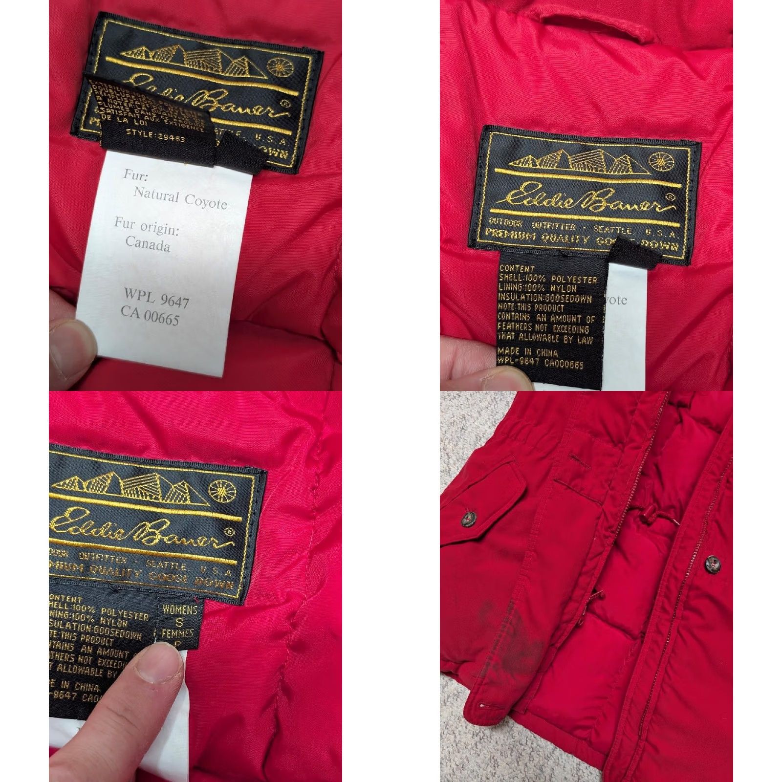 Eddie Bauer VINTAGE Eddie Bauer polar parka S arctic GOOSE DOWN coat jacket COYOTE FUR hood Women Red XS? Size S / US 4 / IT 40 - 8 Thumbnail