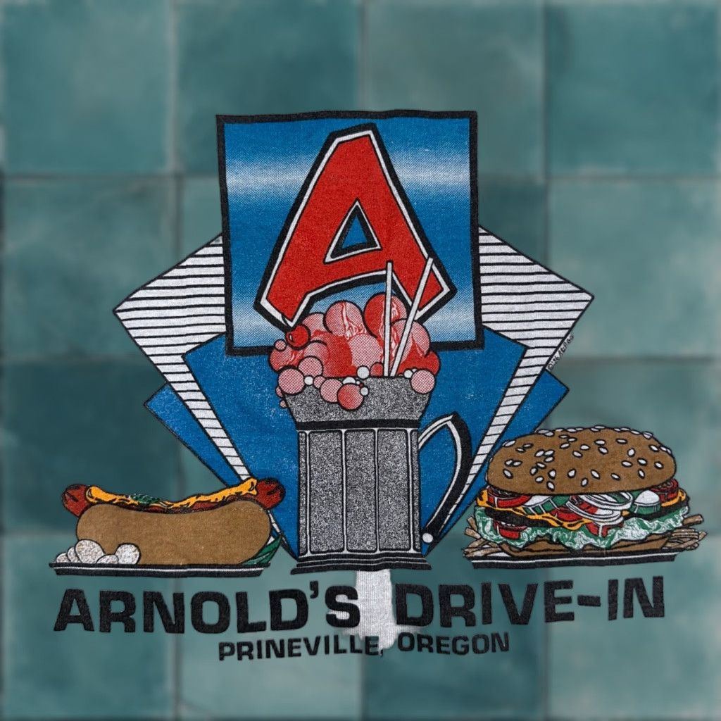 Vintage VINTAGE Arnolds Drive In T Shirt VTG Prineville Oregon 1988 Rare 80s Gray XL Mens Crew Neck Short Sleeve Graphic Print 70s 80s 90s All Seasons Size US XL / EU 56 / 4 - 1 Thumbnail