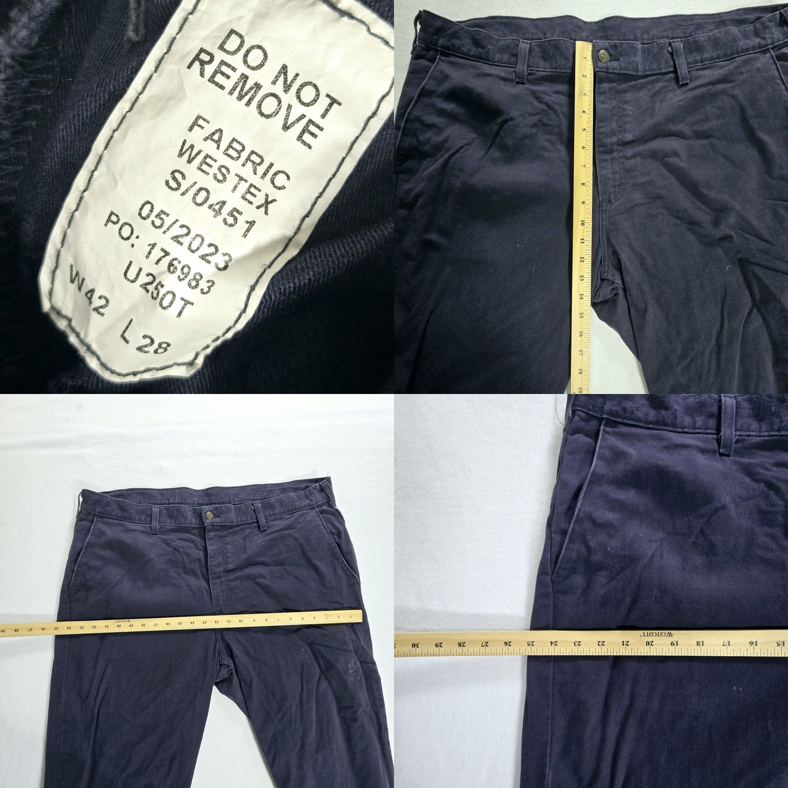 Vintage Tyndale FR Pants Mens Chino Straight Navy Blue Size 42 Regular Flame-Resistant Workwear Casual Business Formal Size US 42 / EU 58 - 8 Thumbnail