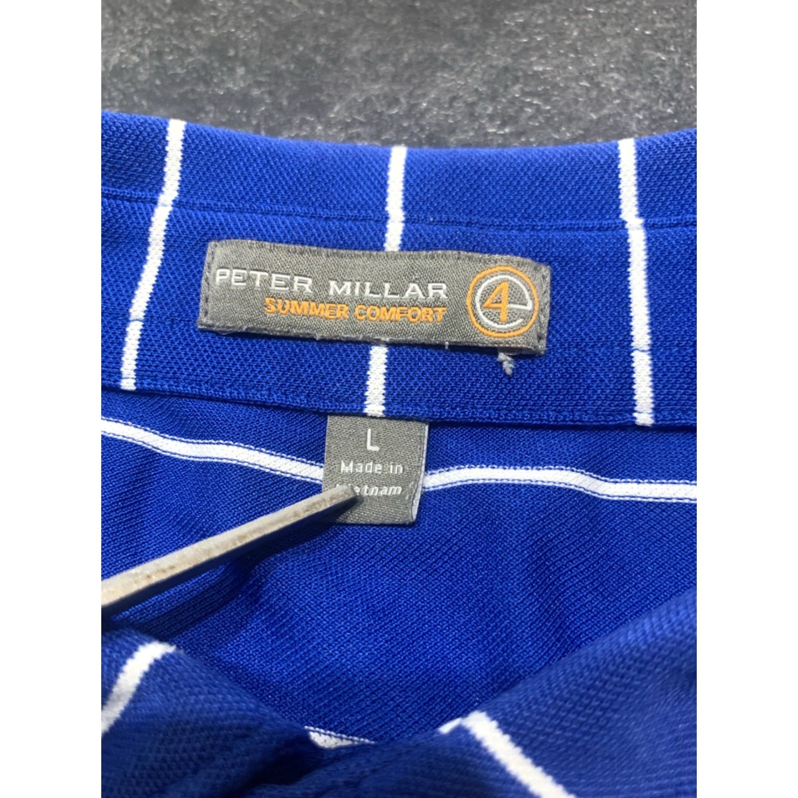 Peter Millar Peter Millar E4 Summer Comfort Golf Polo Men L Blue Gradient Striped Stretch Size US L / EU 52-54 / 3 - 6 Thumbnail