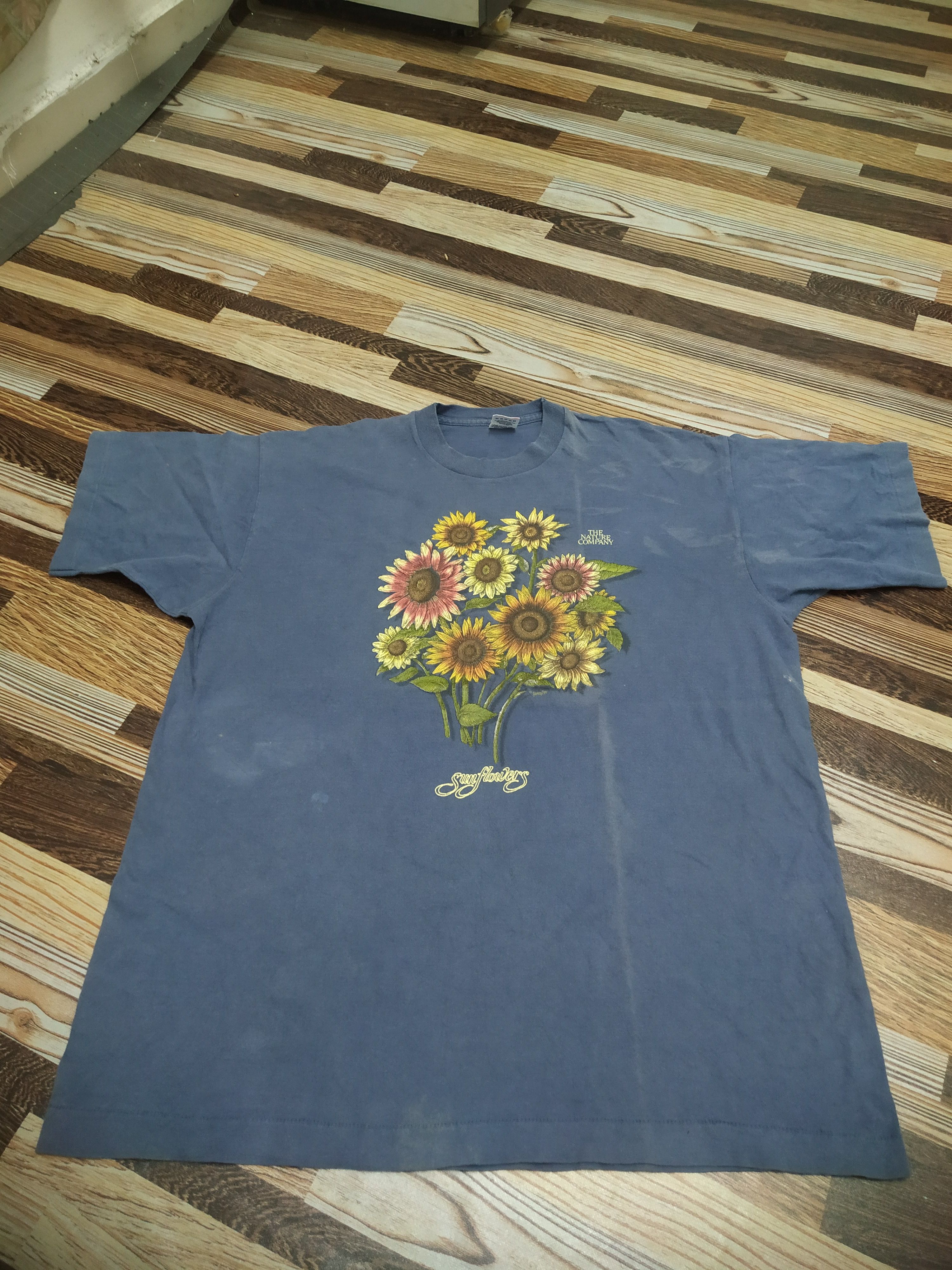 Vintage VINTAGE 90s Sunflowers Botanical Graphic Made in USA Size US XL / EU 56 / 4 - 10 Thumbnail
