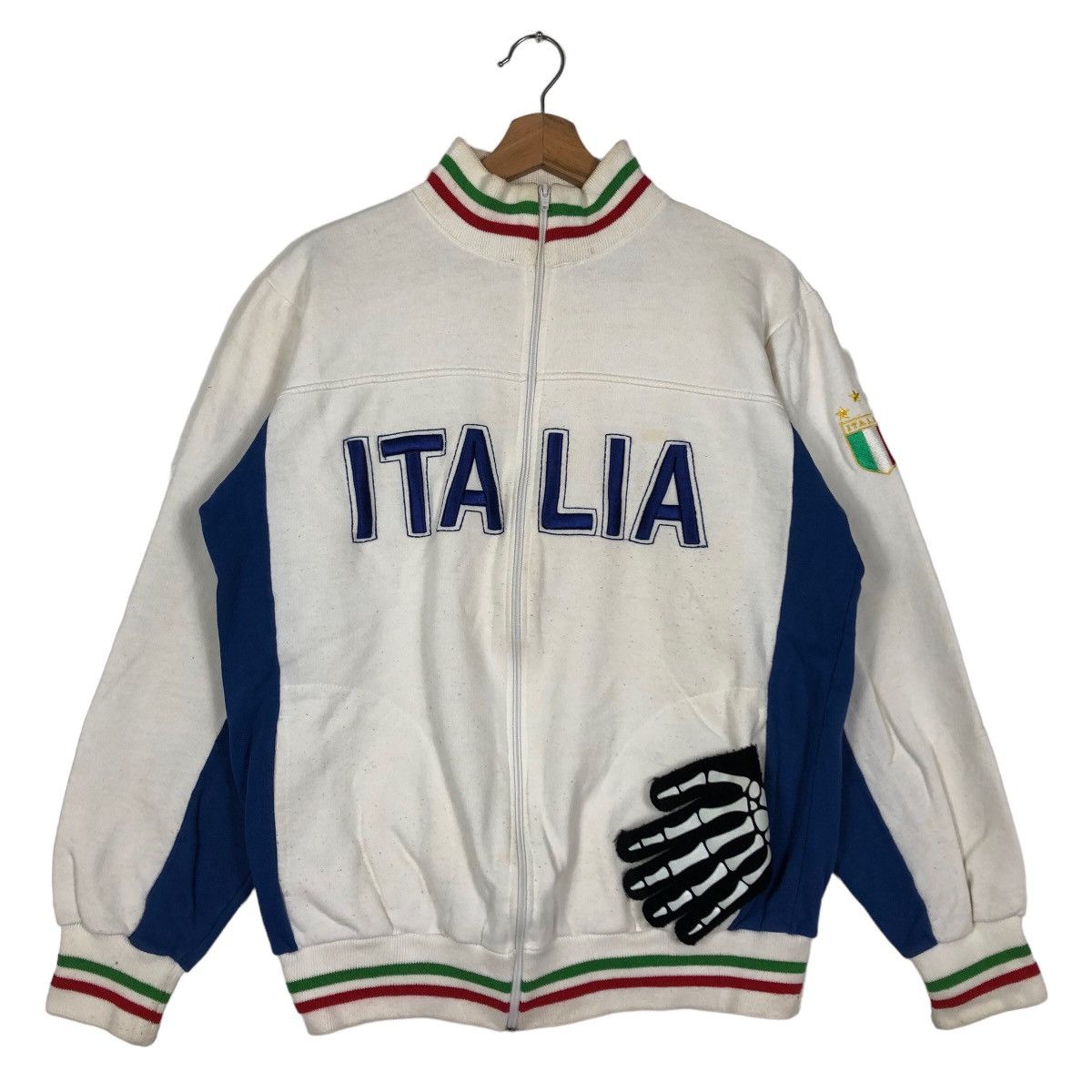 Japanese Brand 🔥Vintage Italia Sweater Zipper Big Logo Made in Italy Size US XXL / EU 58 / 5 - 2 Thumbnail