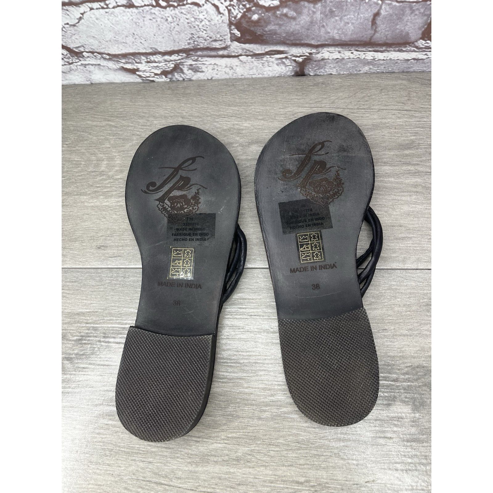 Free People Free People Kayla Black Leather Strappy Slides Sandals Women Size US 7.5 / IT 37.5 - 8 Thumbnail