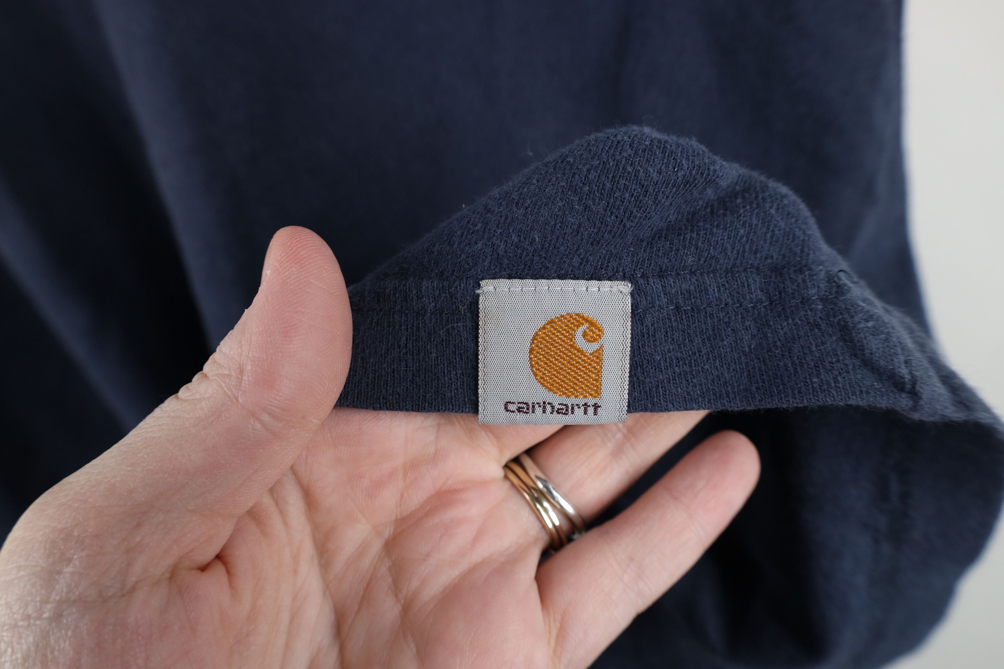 Carhartt × Vintage Vintage Carhartt Spell Out Hunting Skull Pocket T-Shirt Blue Size US XL / EU 56 / 4 - 6 Thumbnail