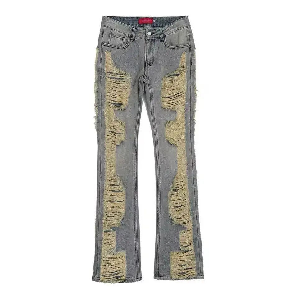 Japanese Brand Hip hop damaged ripped faded flared hole jeans Size US 32 / EU 48 - 5 Thumbnail