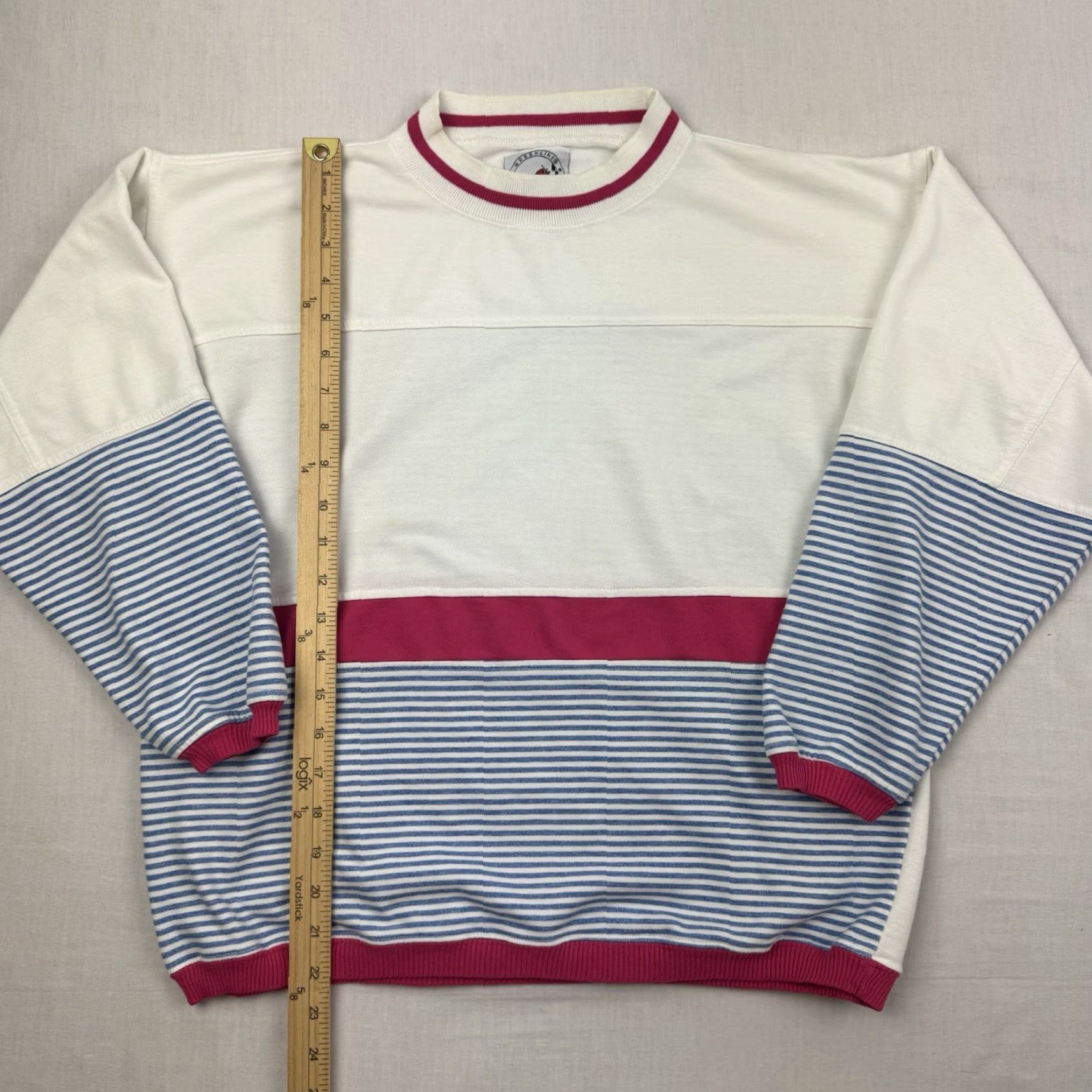 Vintage VINTAGE Greenline International Sweatshirt Womens Medium White Striped 80s Activewear Size M / US 6-8 / IT 42-44 - 6 Thumbnail