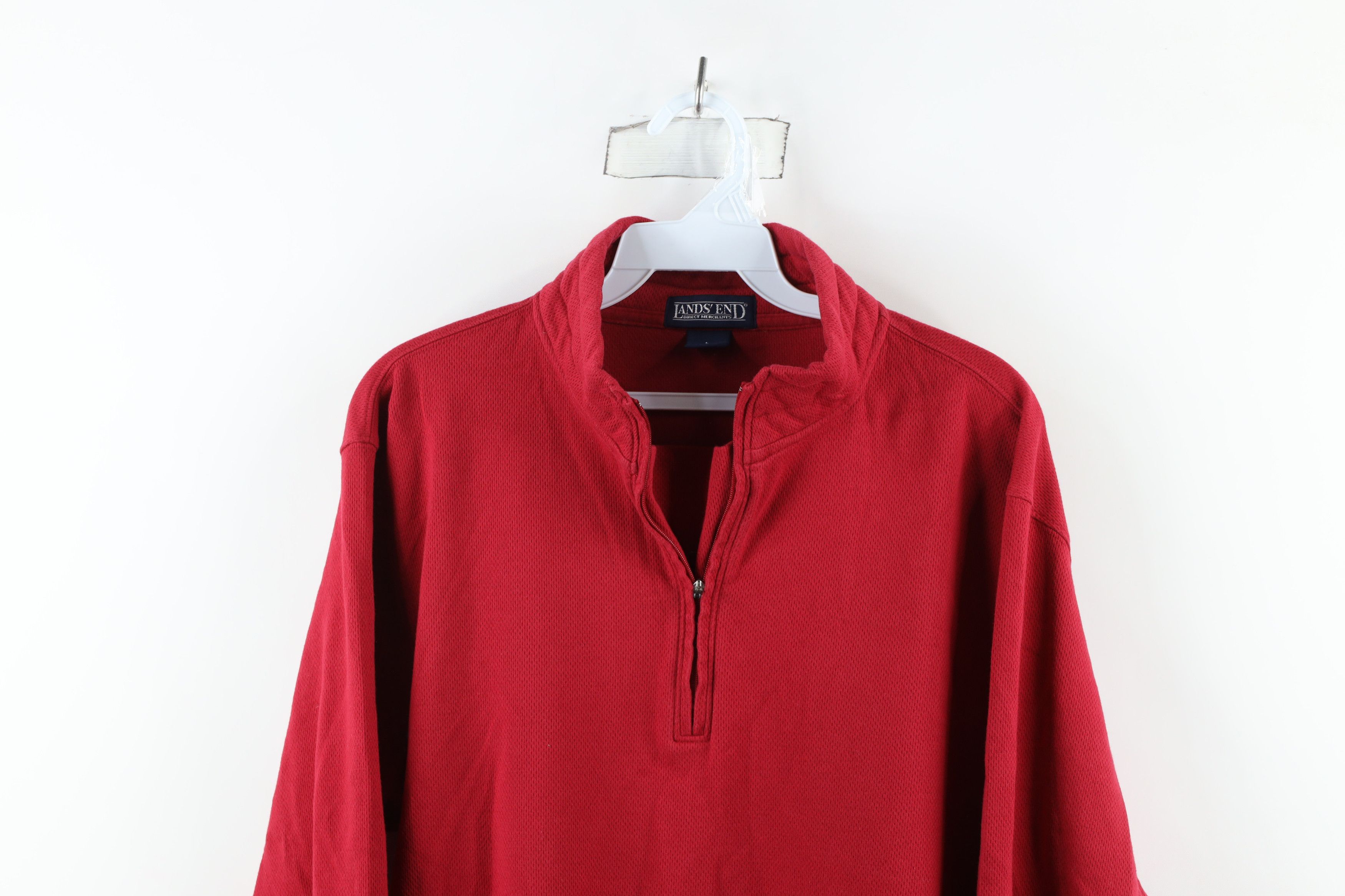 Lands' End × Vintage Vintage Lands End Thermal Knit Half Zip Pullover Sweater Size US L / EU 52-54 / 3 - 2 Thumbnail