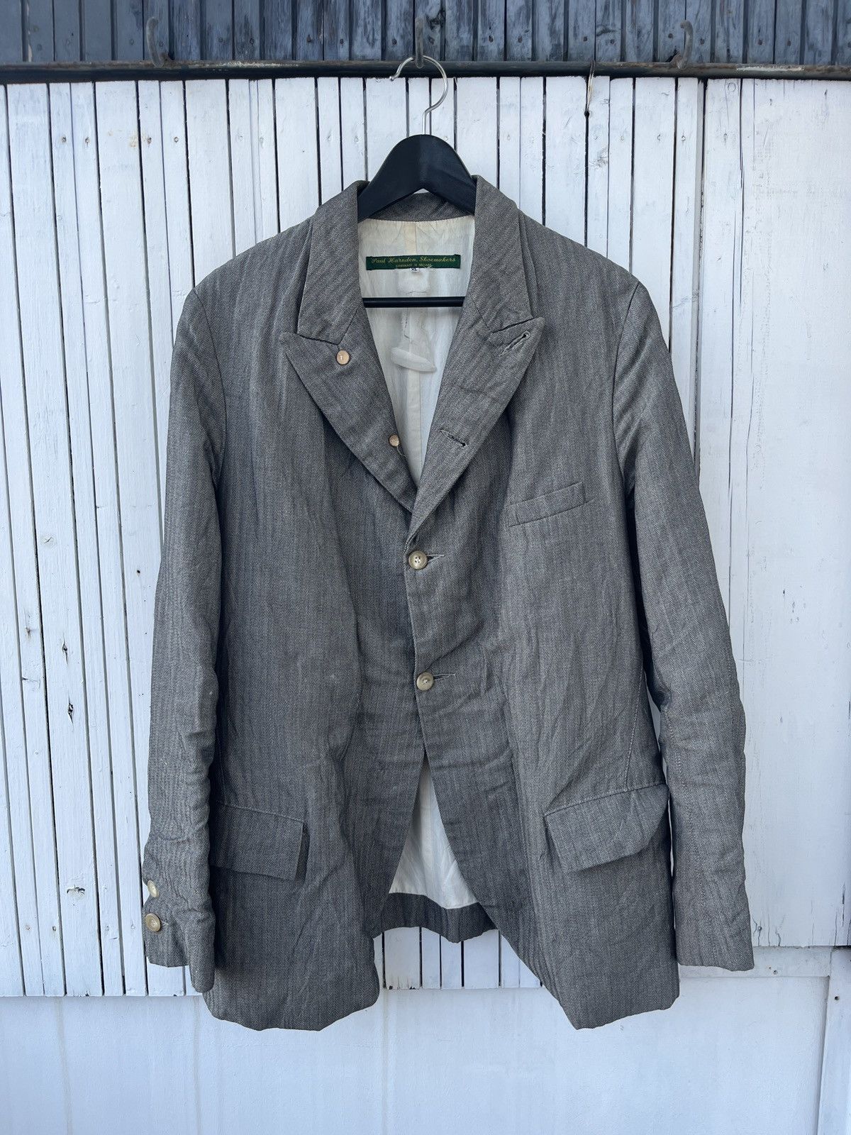 image of Paul Harnden Shoemakers Grey Herringbone Blazer, Men's (Size XL)