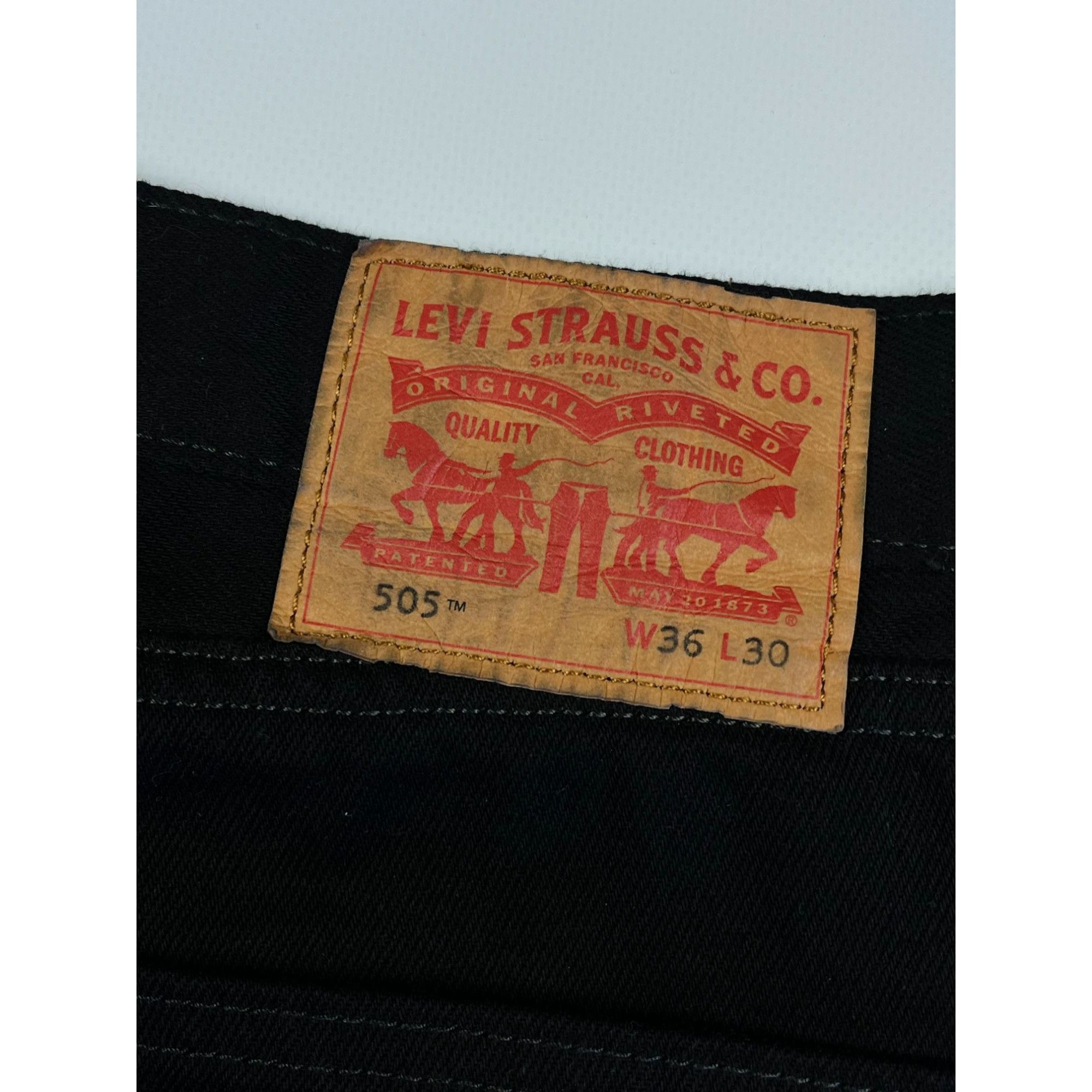 Levi's × Vintage Levis Mens 505 Regular Fit Jeans W36 L30 Black Denim Size US 36 / EU 52 - 5 Thumbnail