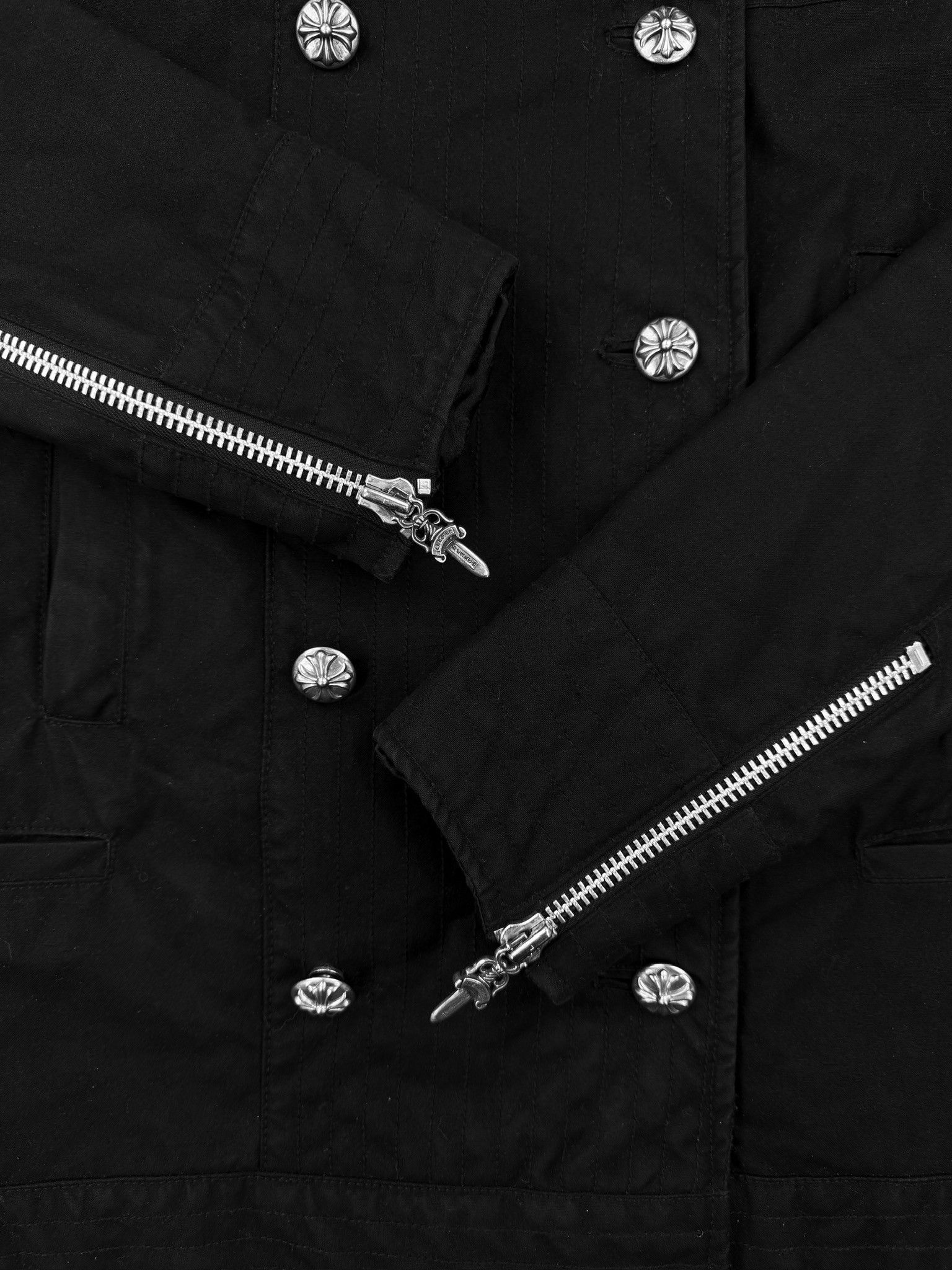 Chrome Hearts Chrome Hearts Dagger Zip Fleur Back Lined Black Peacoat Size US M / EU 48-50 / 2 - 3 Thumbnail