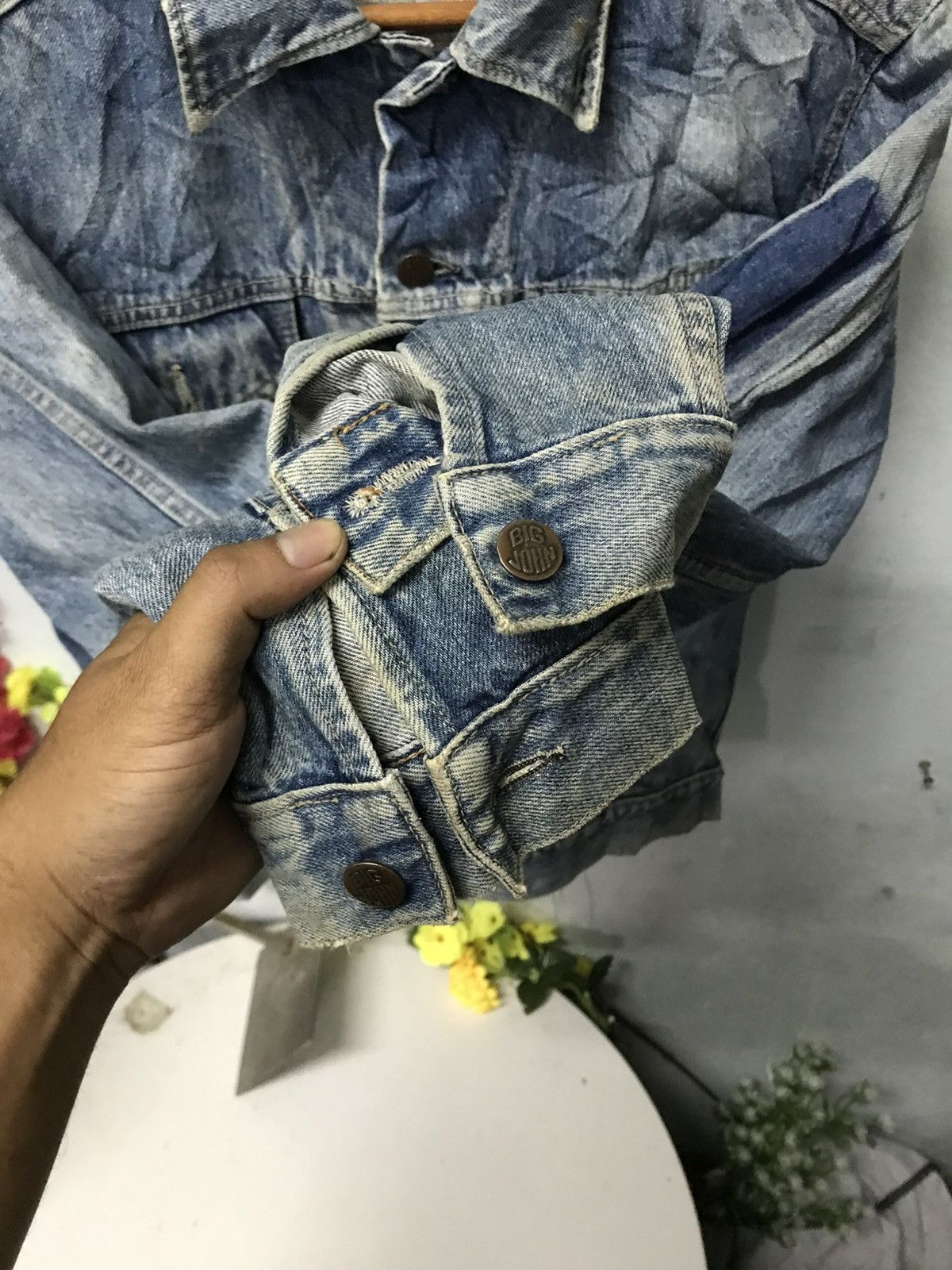 Big John Vintage Denim Big John Diatress Denim Jacket Size US L / EU 52-54 / 3 - 8 Thumbnail
