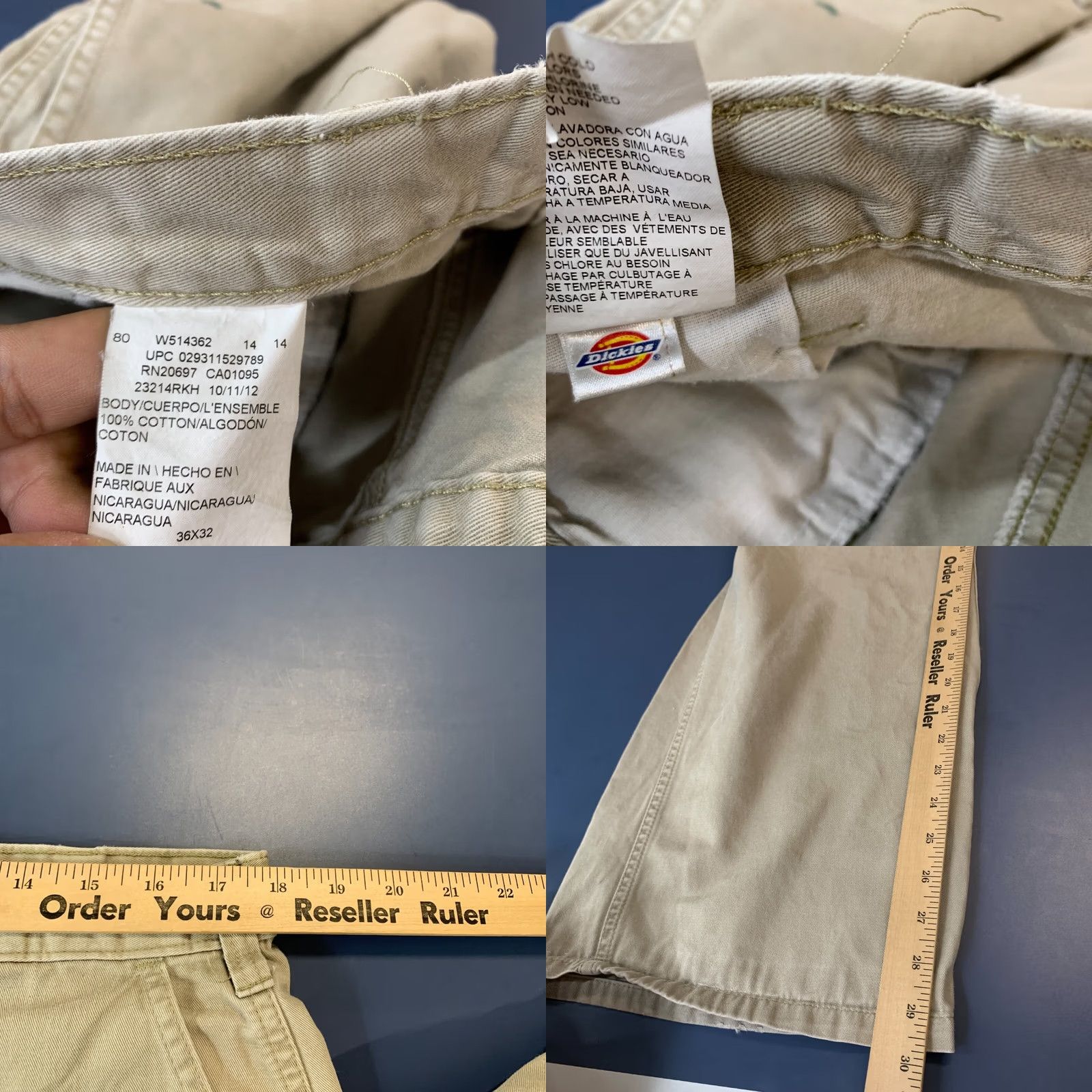 Dickies Vintage Dixie’s Pants Cargo Relaxed Beige Skateboard Size Fits 35x30 Mens Size US 35 - 10 Thumbnail