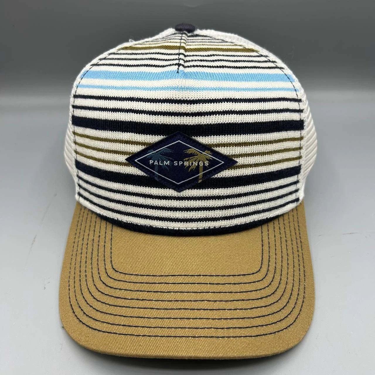 The Game Palm Strings Trucker Hat Men Brown Striped Snap Back Size ONE SIZE - 1 Thumbnail
